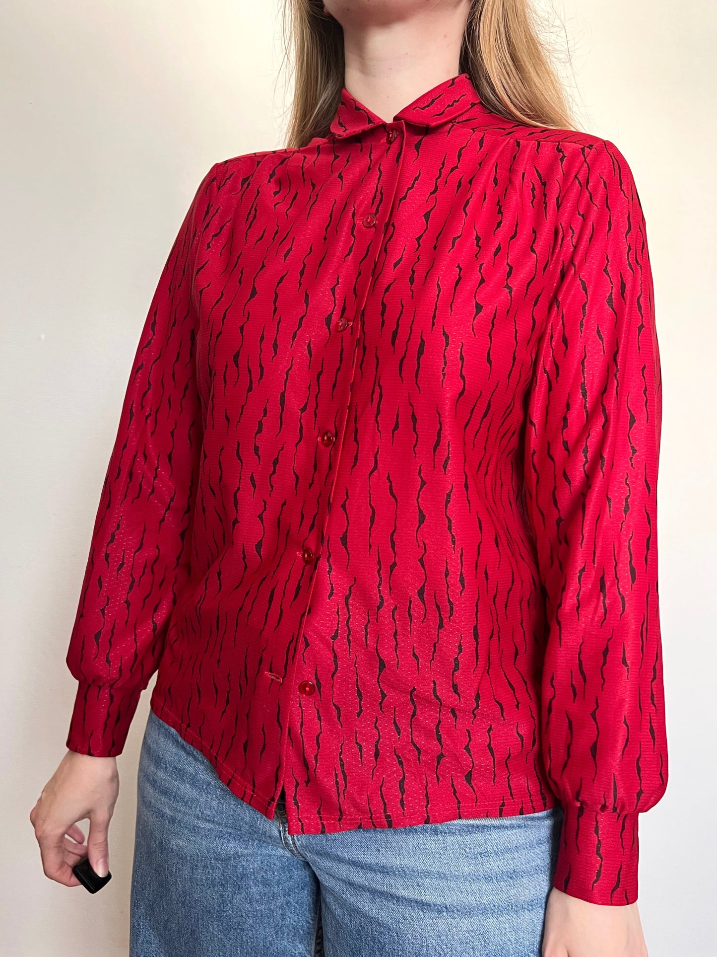 80s red and black shirt, Size S-L