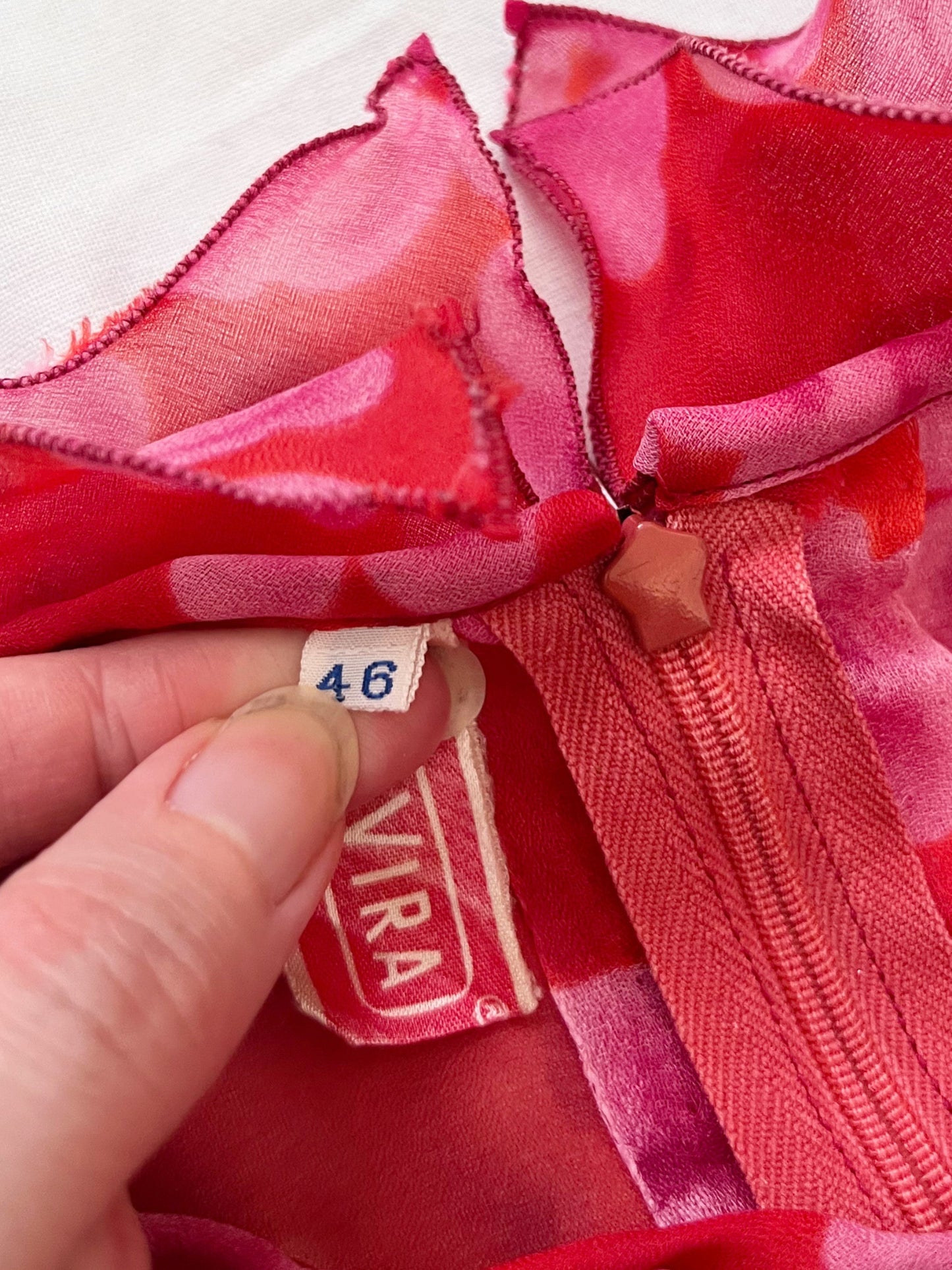 Red and pink floral blouse, Size XL