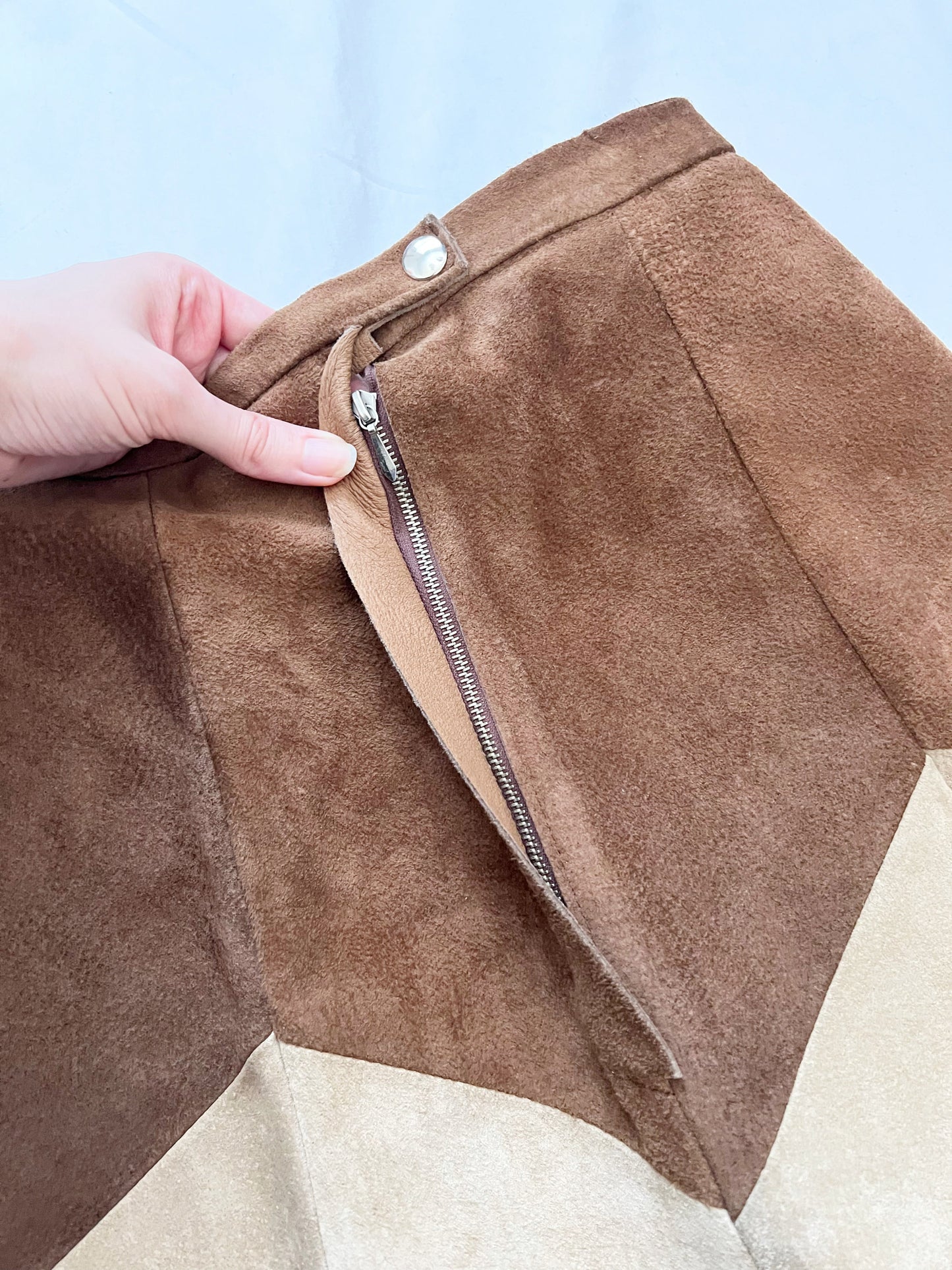 70s suede maxi skirt, Size XS