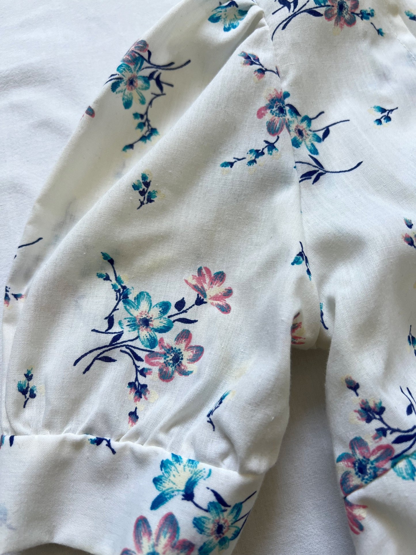 Floral puffed sleeves t-shirt, Sixe XXS