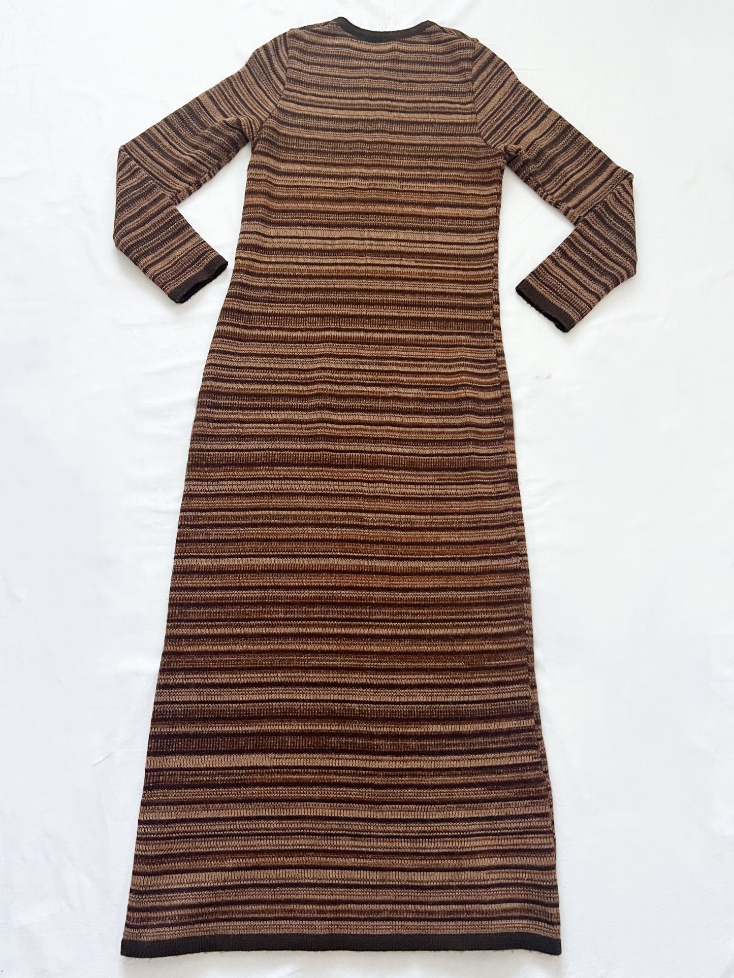 70s brown knitted dress, Size XS-S