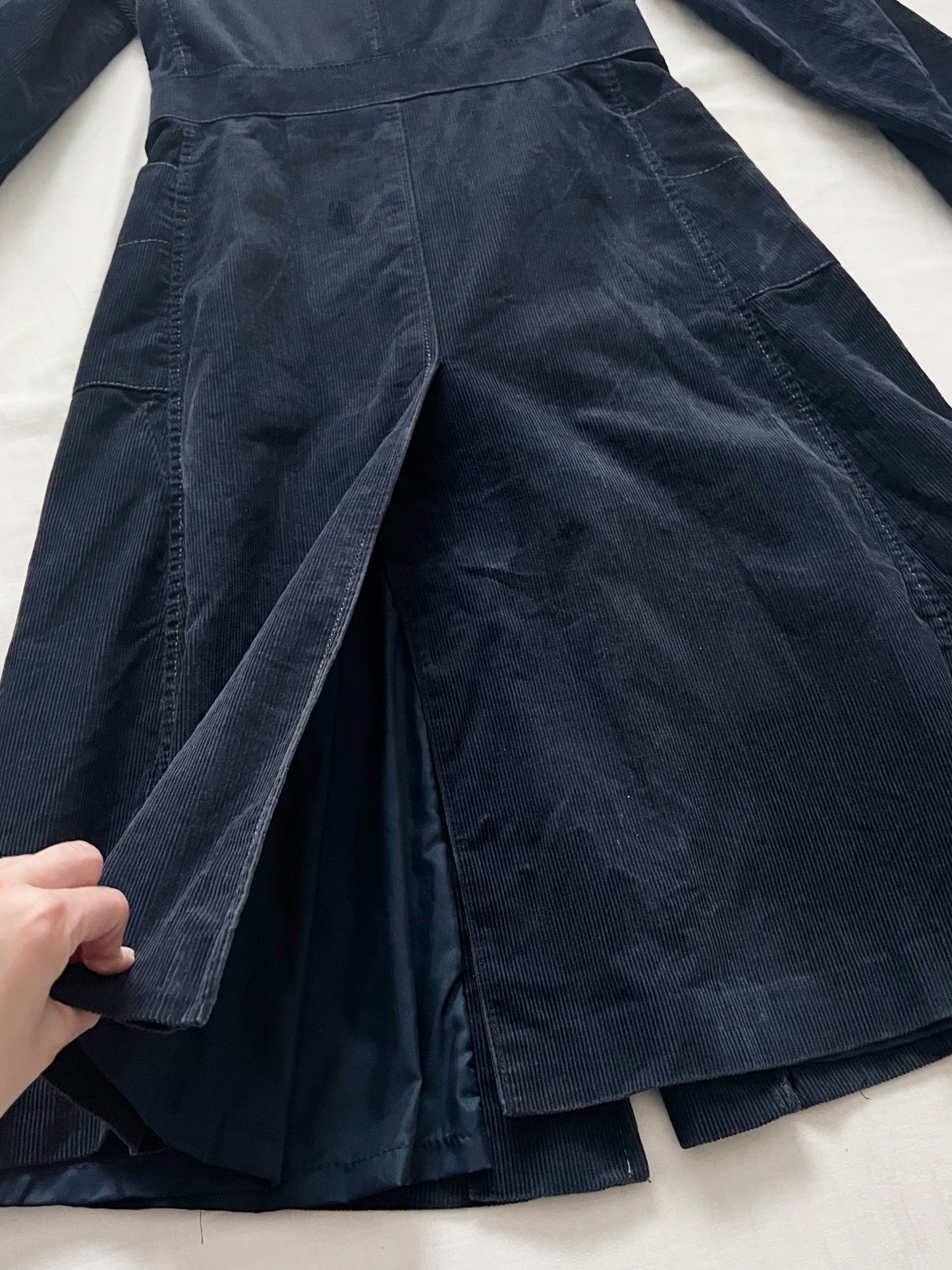 70s navy corduroy coat, Size XS