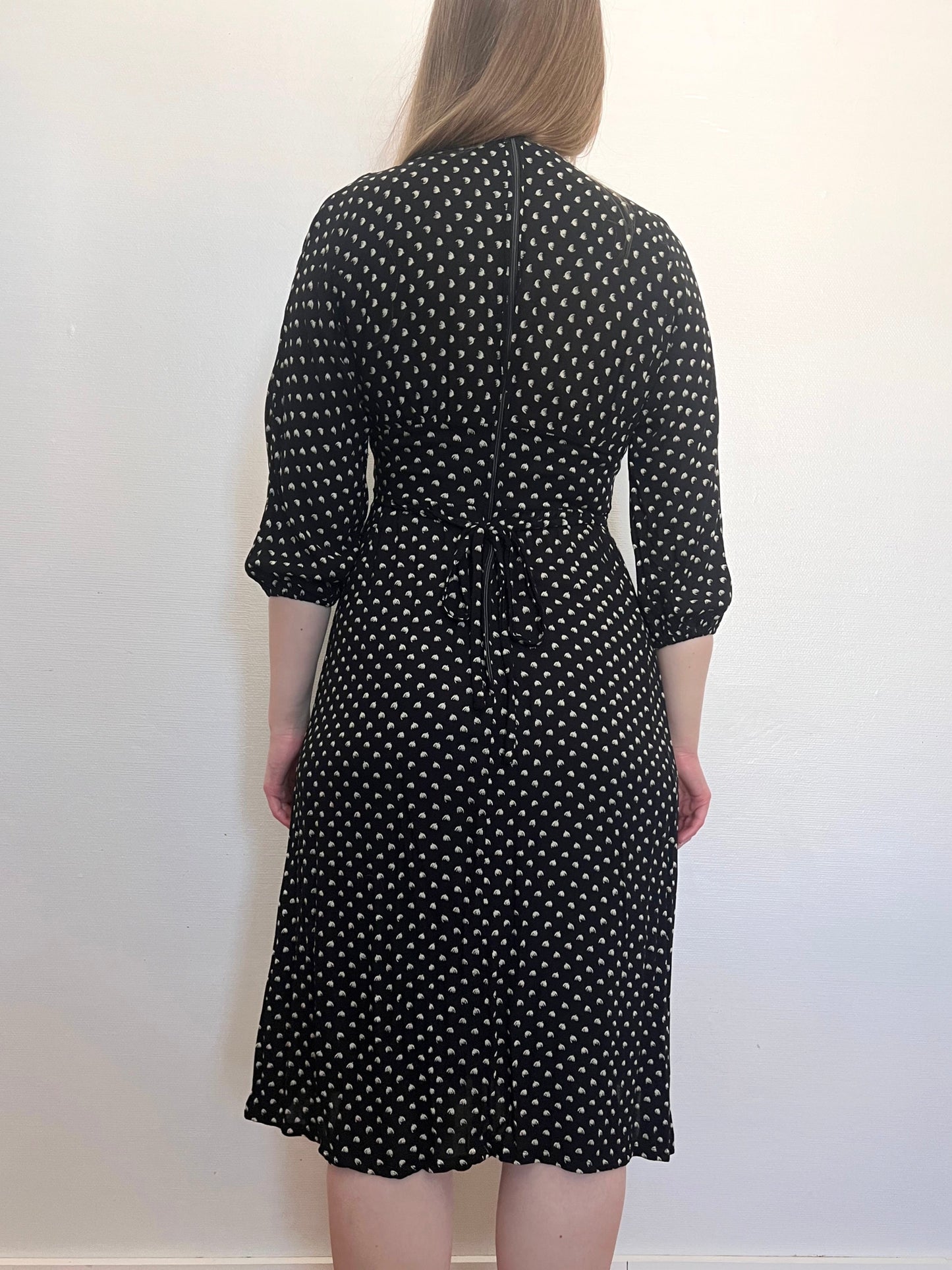 70s black and white dress, Size XS-S