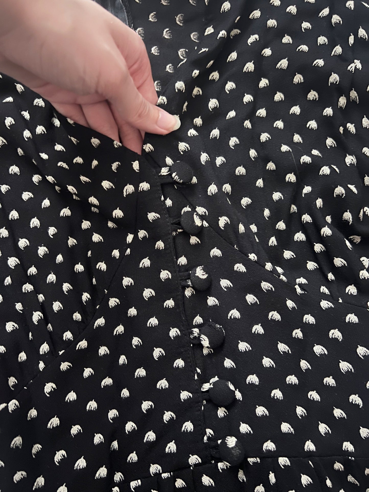 70s black and white dress, Size XS-S