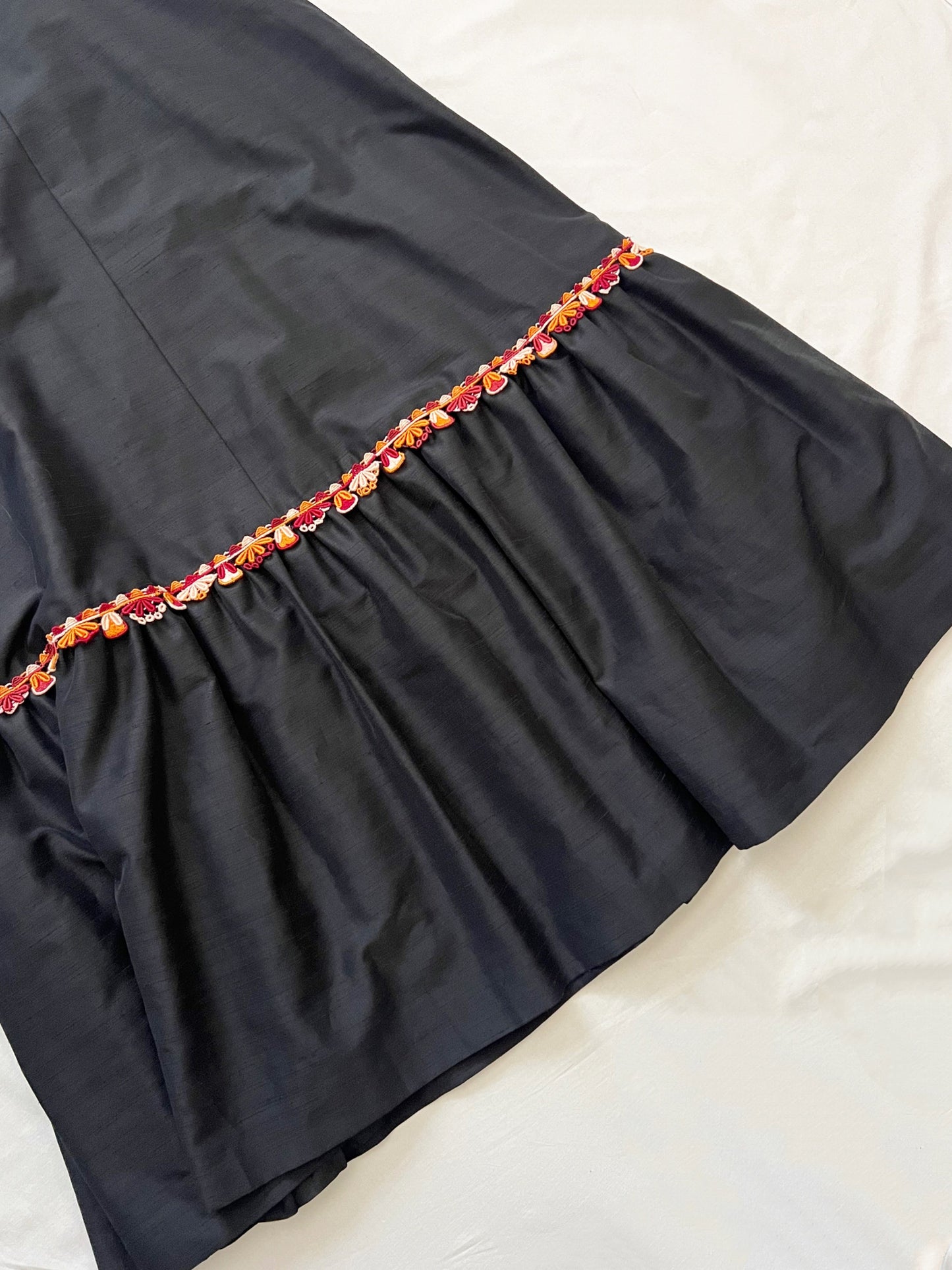 60s black square neckline dress, Size S