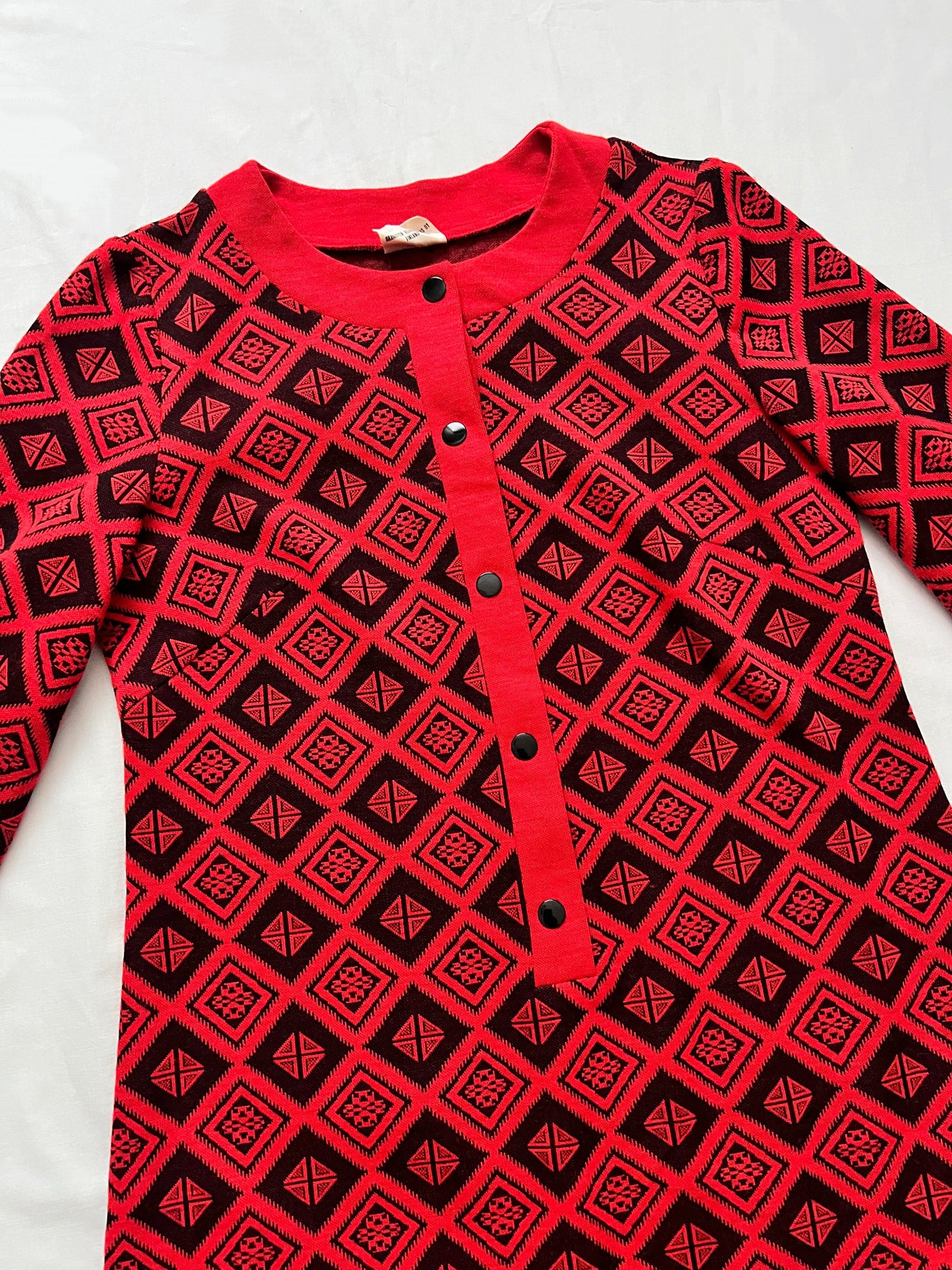 70s red and black dress, Size M