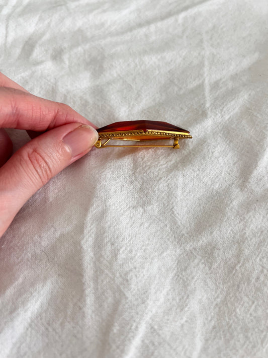 70s amber brooch