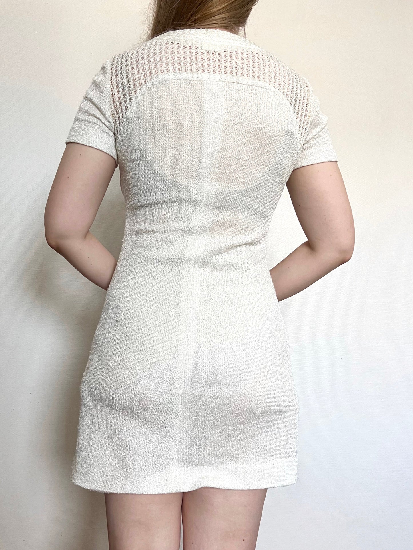 60s white dress, Size S