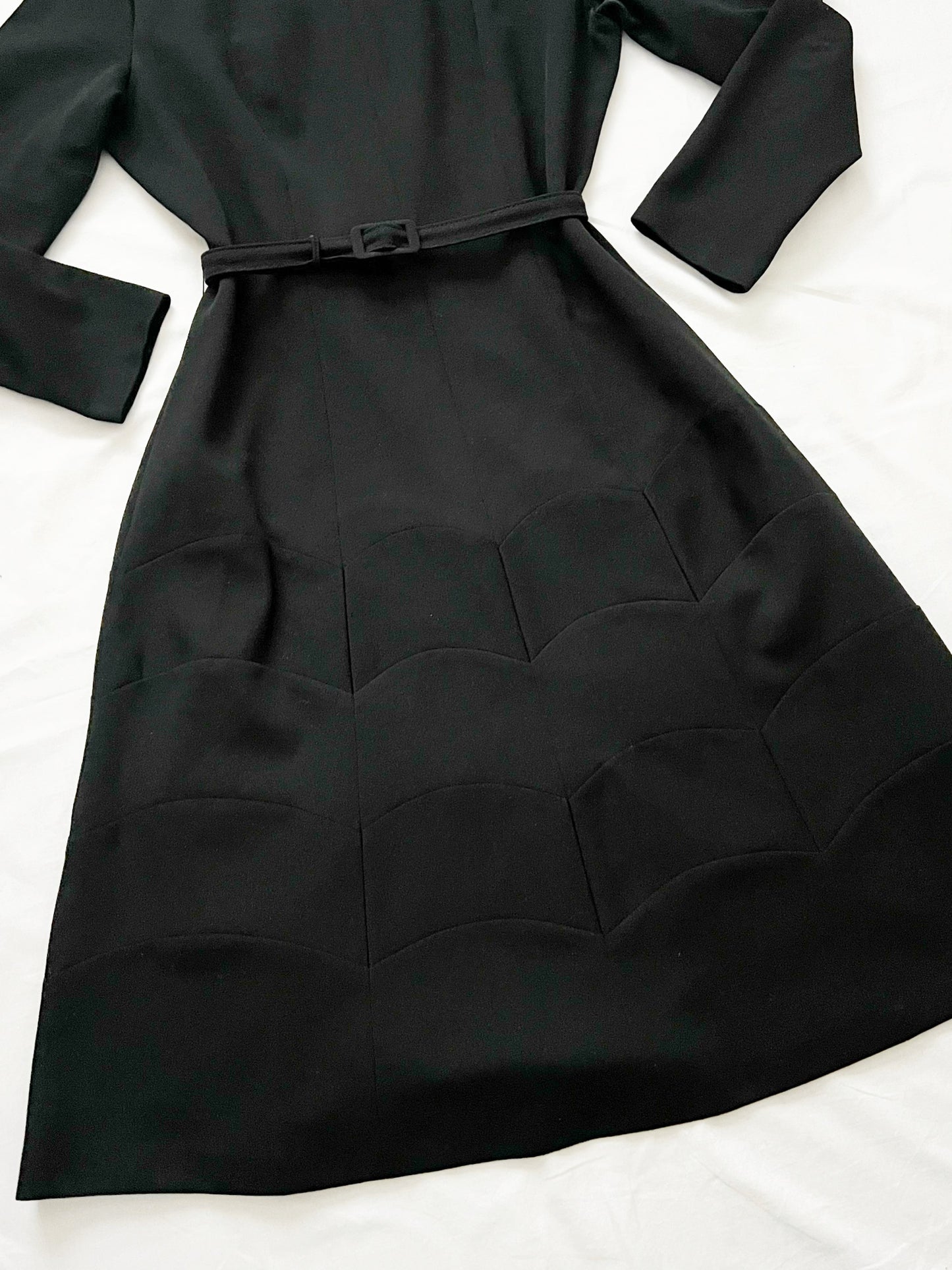 Black scalloped pattern dress, Size L