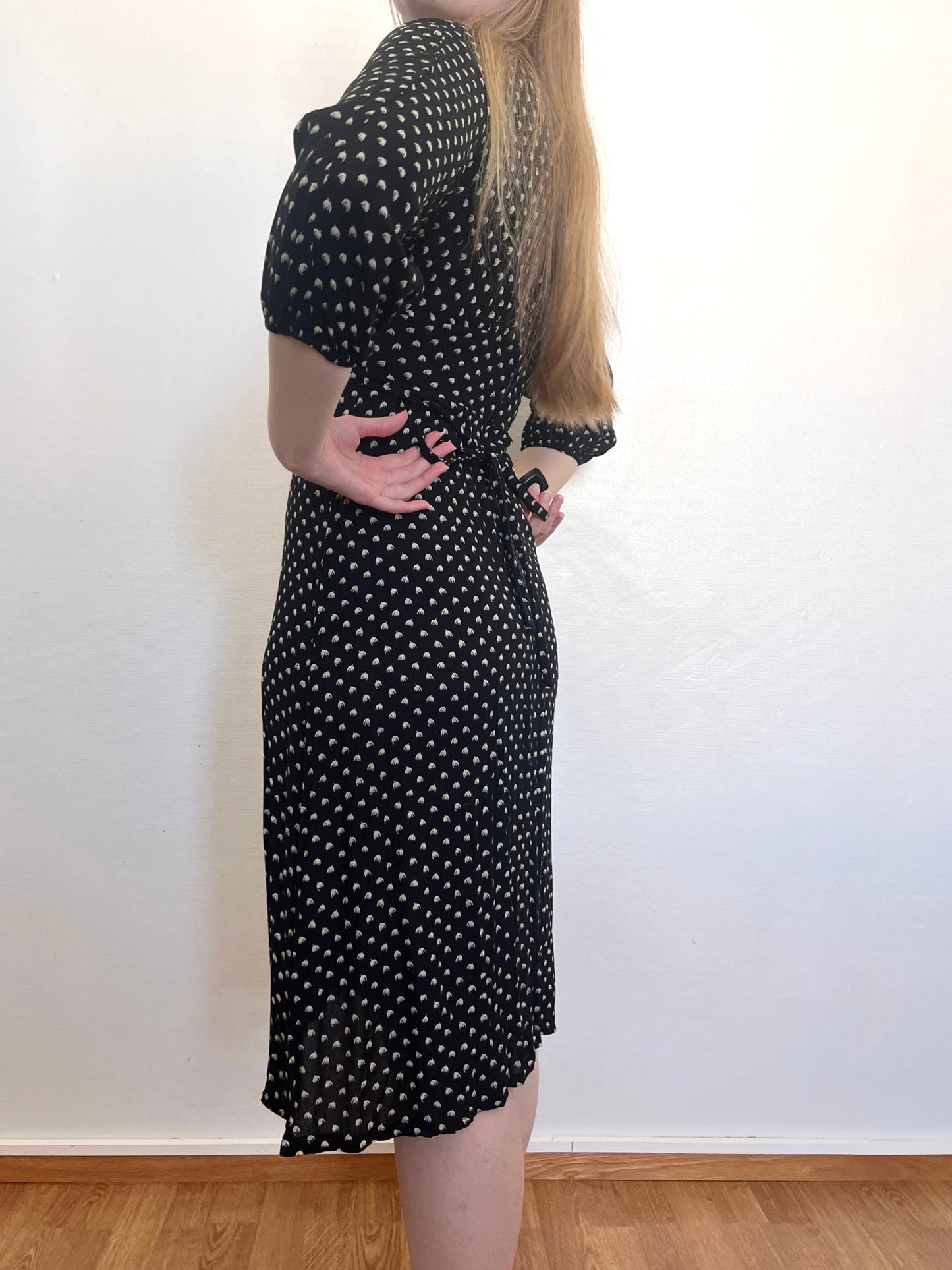 70s black and white dress, Size XS-S