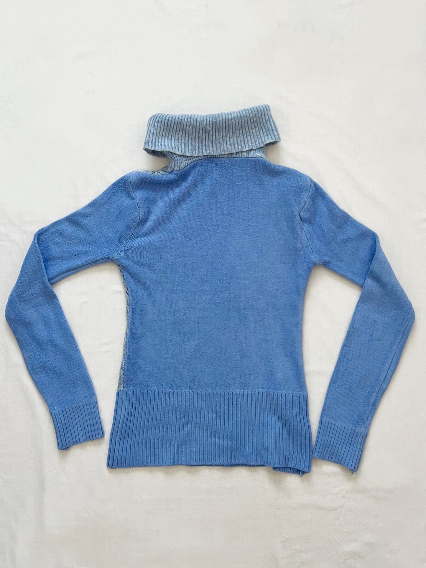 Blue turtleneck sweater, Size XXS-XS