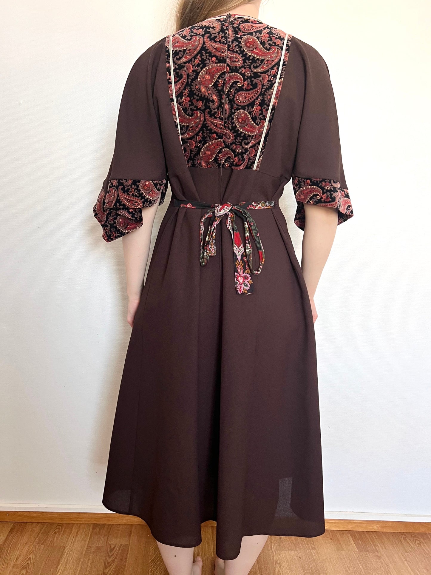 60s brown dress, Size S-L