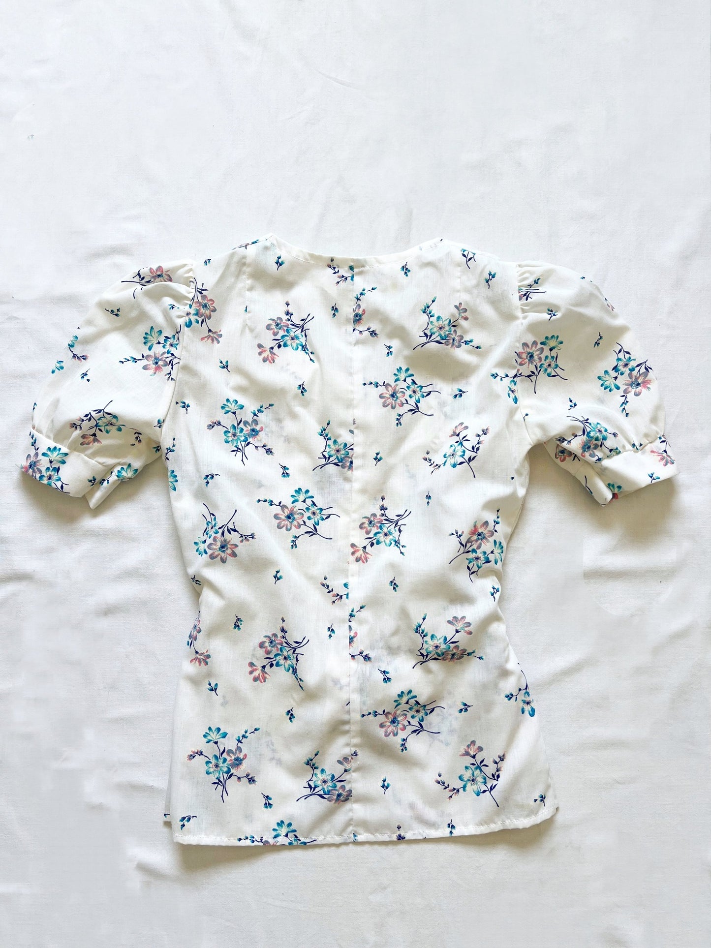 Floral puffed sleeves t-shirt, Sixe XXS