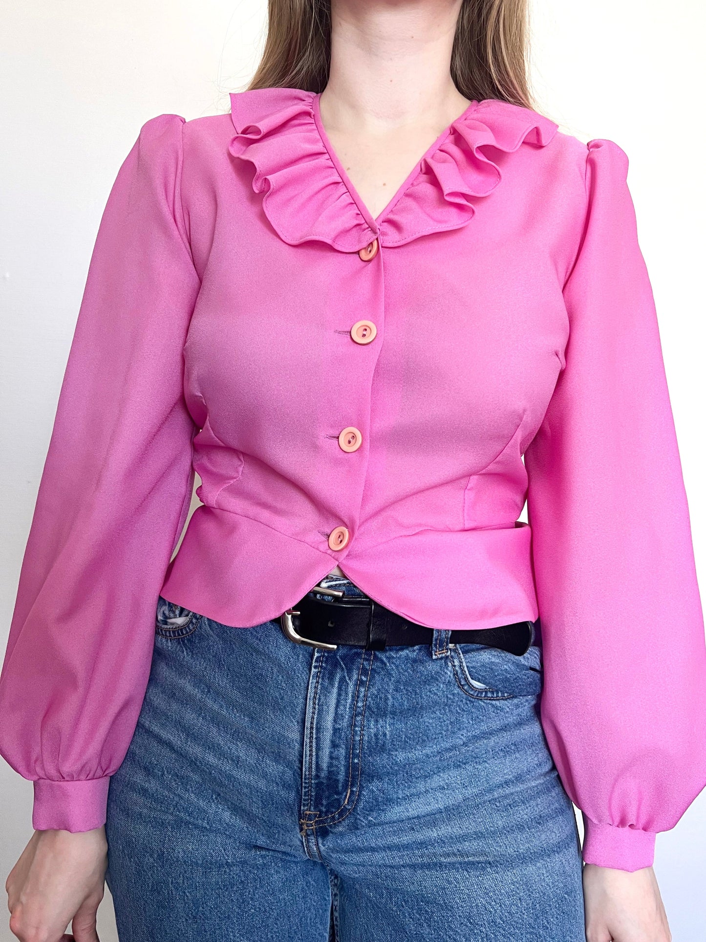 70s pink blouse, Size M