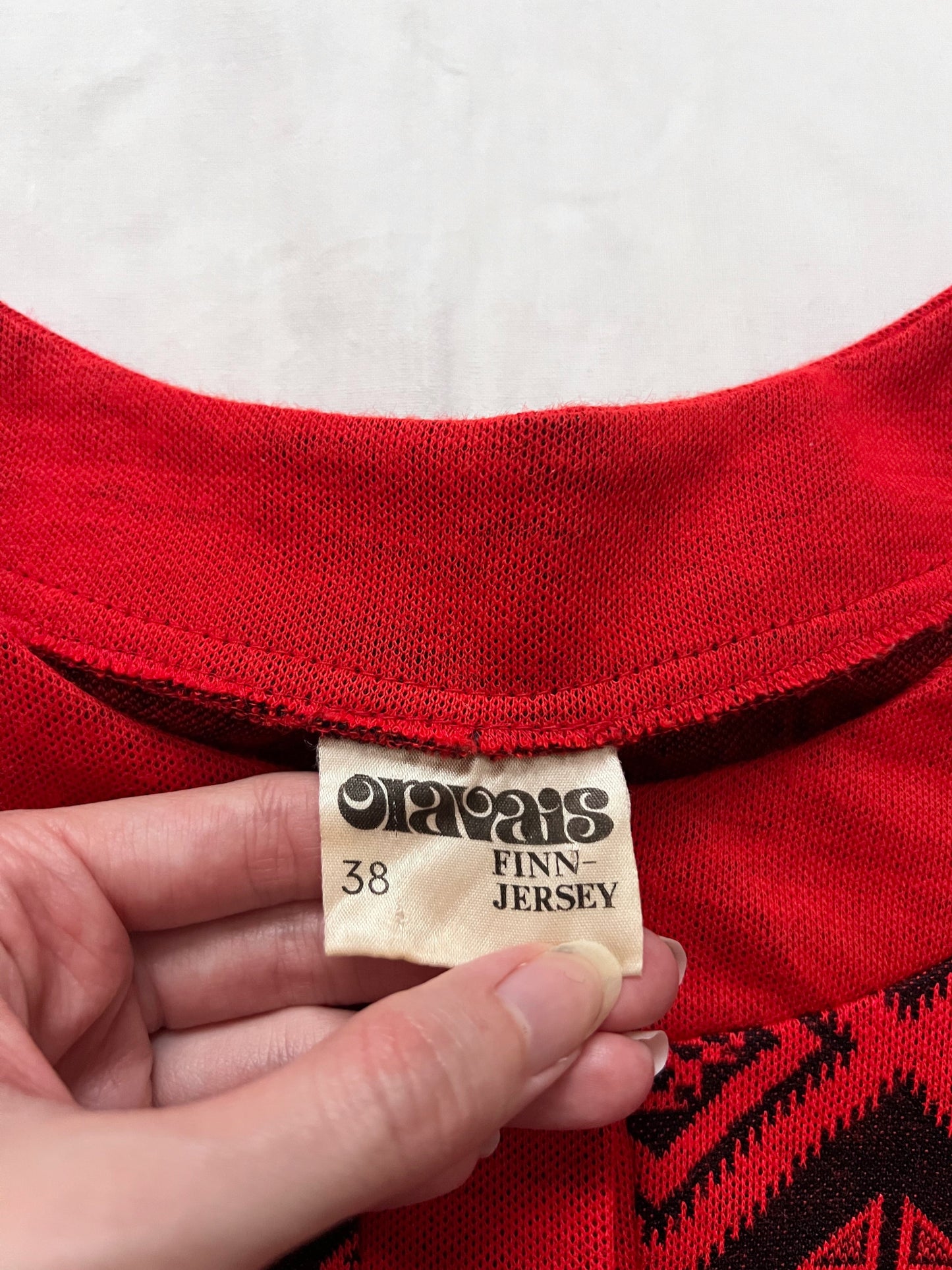70s red and black dress, Size M