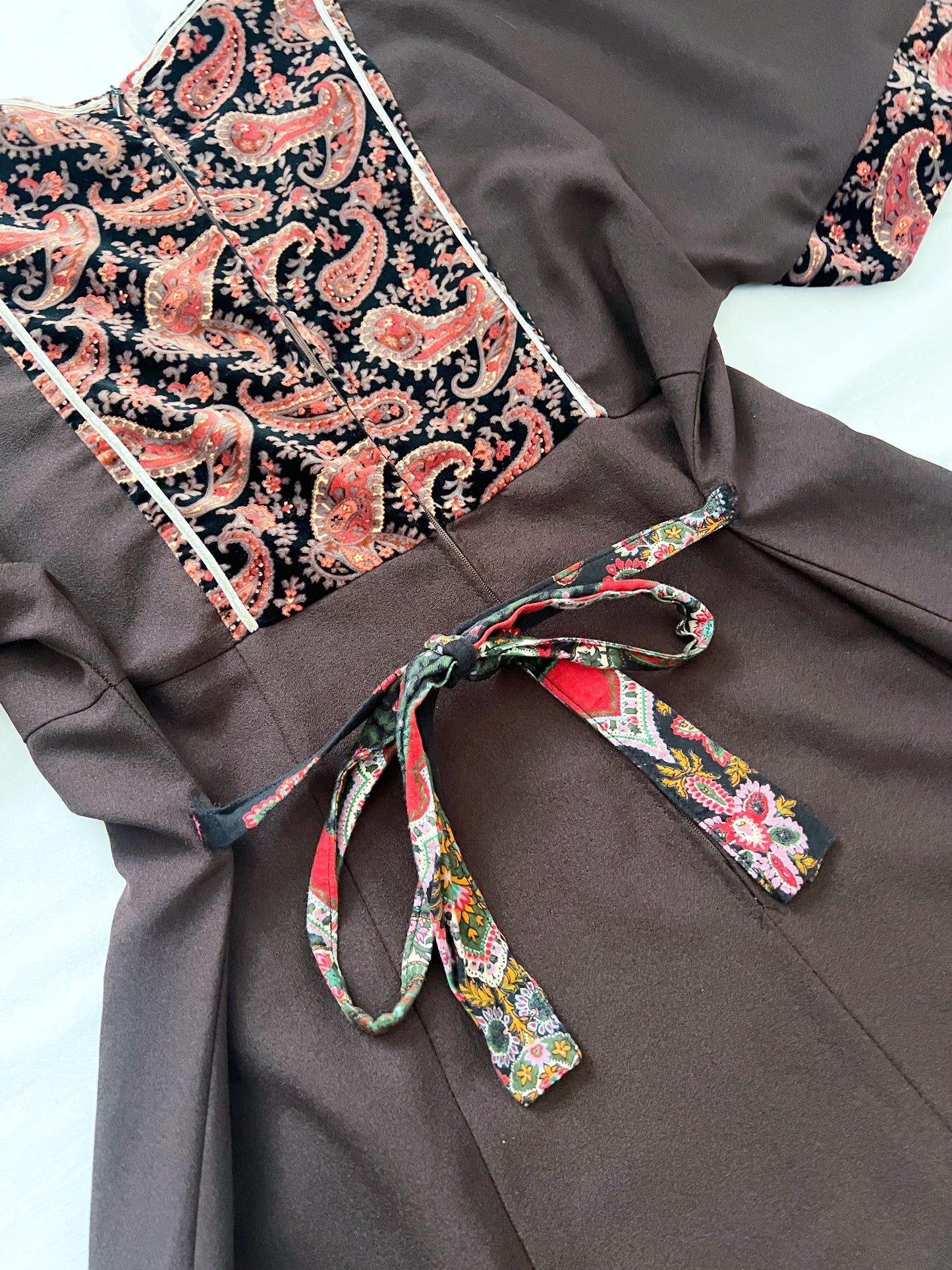 60s brown dress, Size S-L