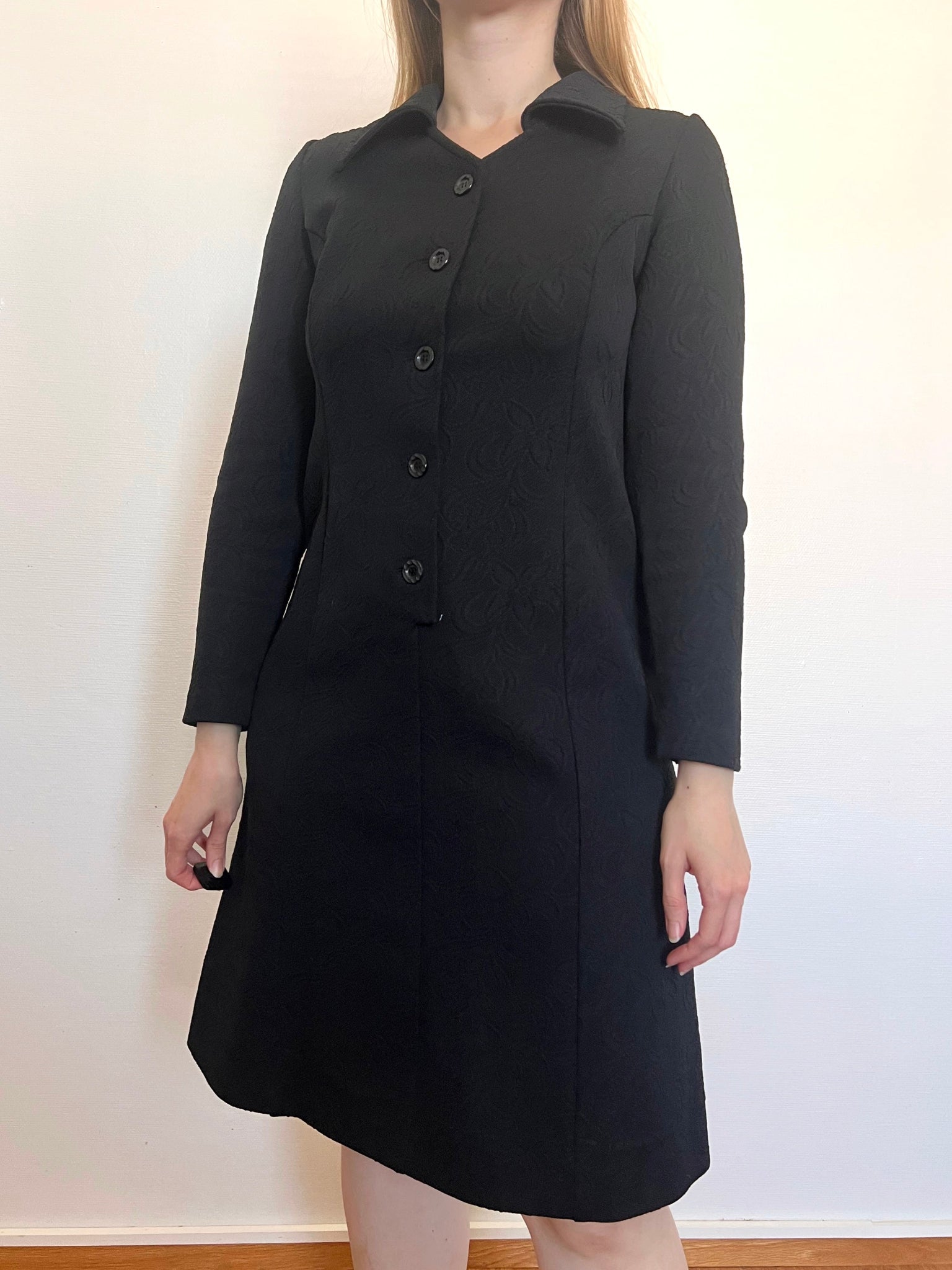 60s style black dress 60s Black Velvet Mod Mini Shift Dress – Better Dresses Vintage main image 1