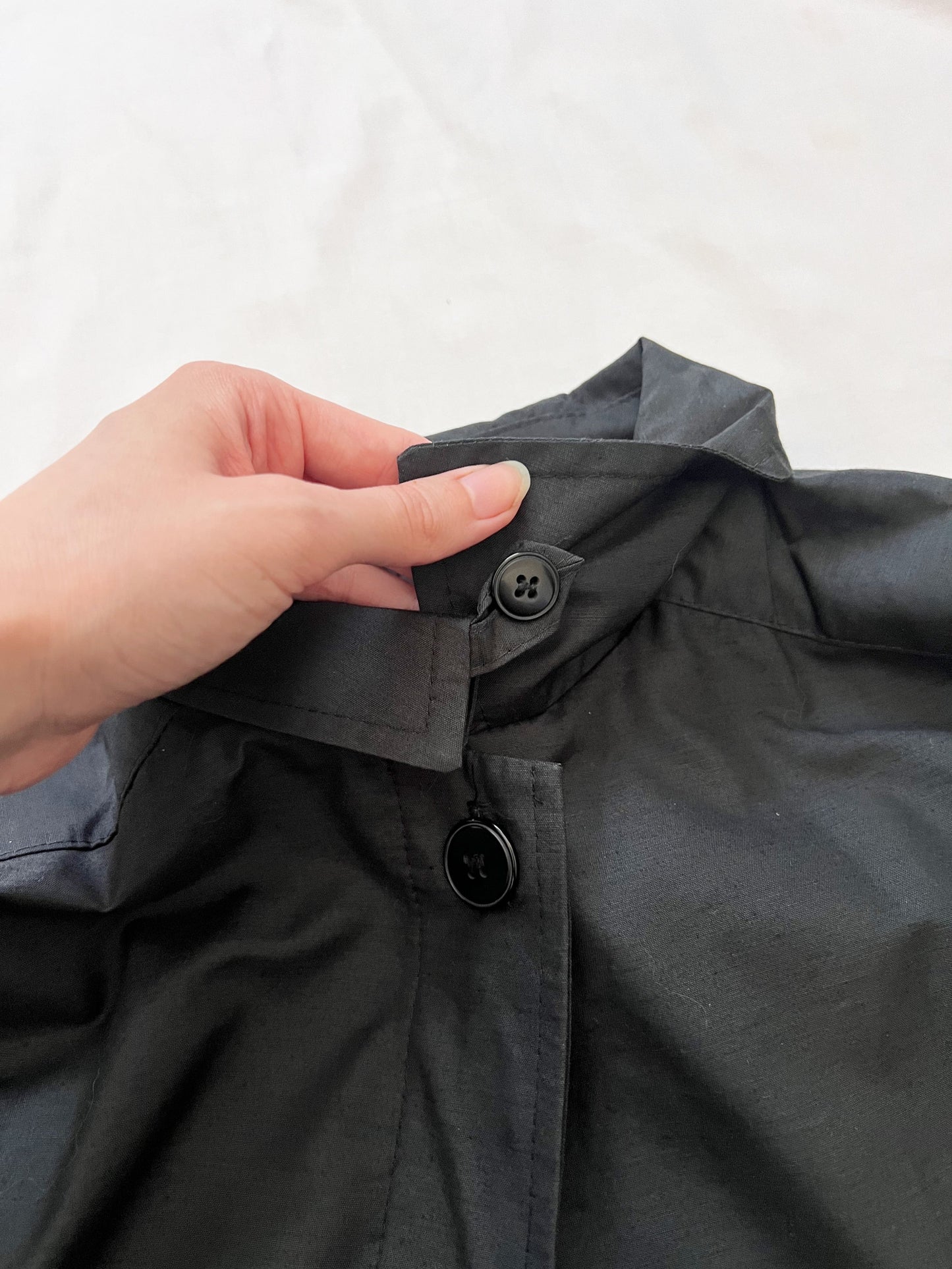 70s black trench coat, Size M