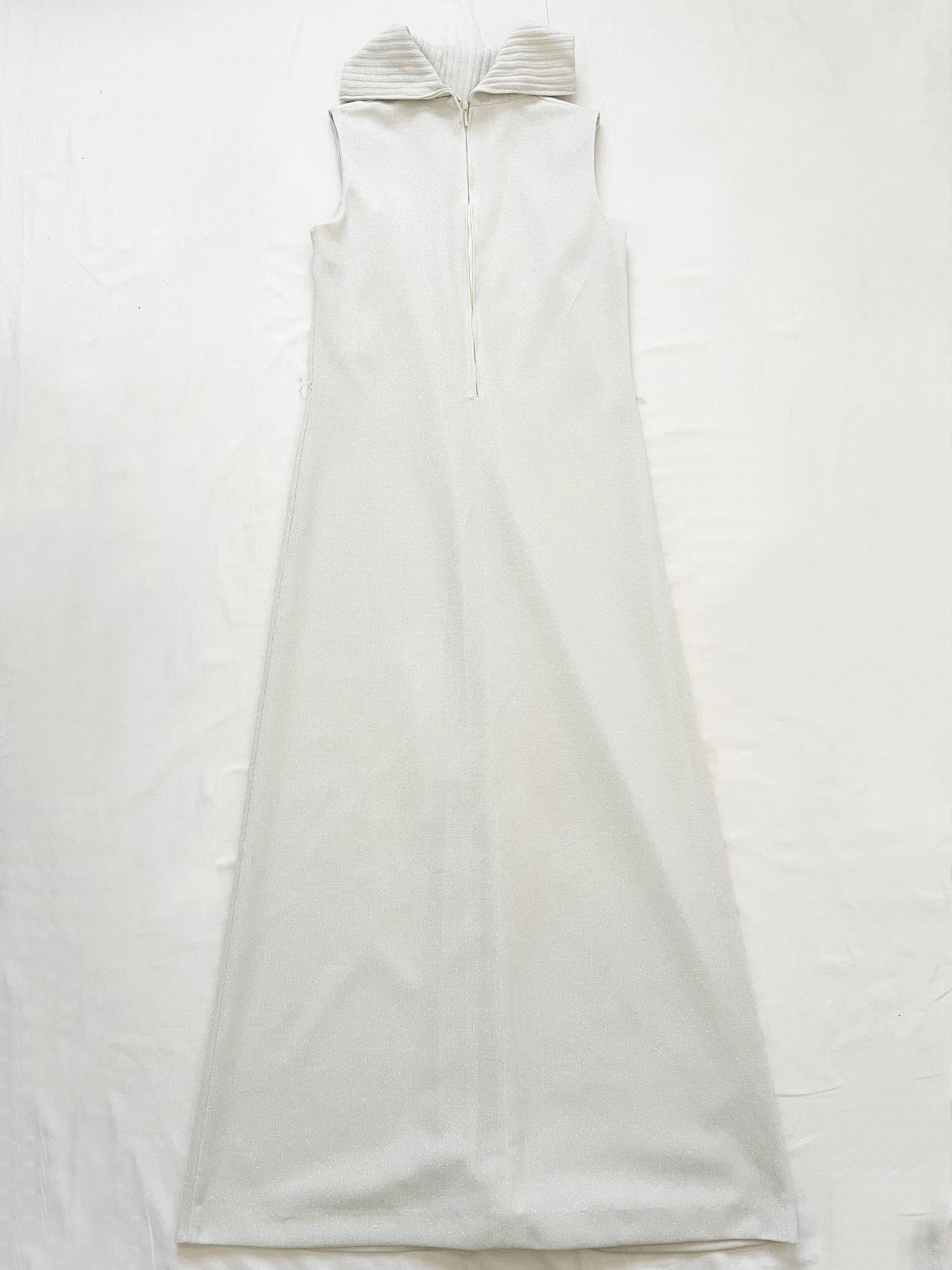 70s silver, shimmery maxi dress, Size S