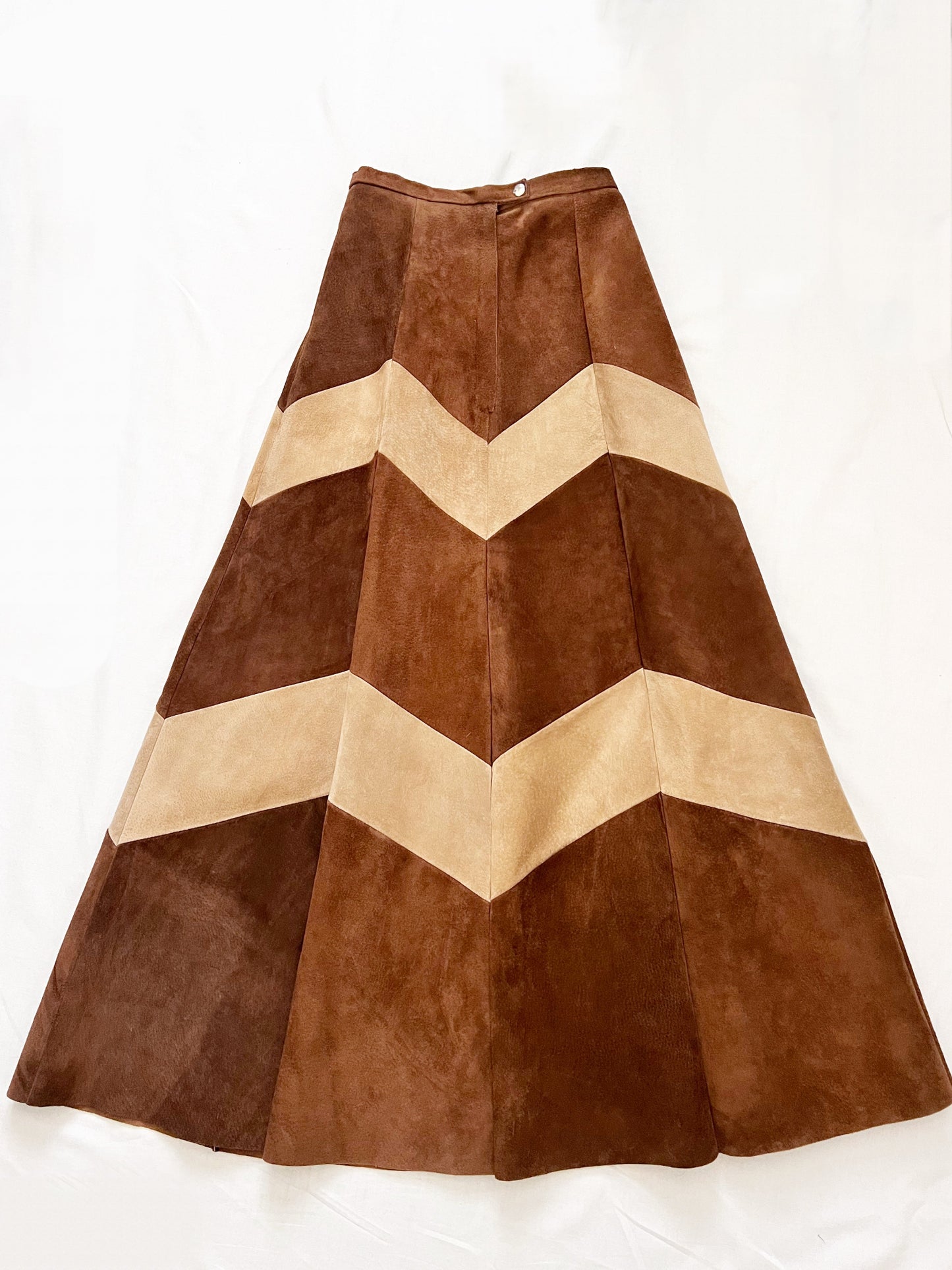 70s suede maxi skirt, Size XS