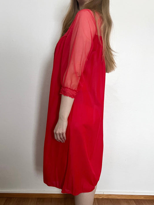 60s red nightgown, Size L
