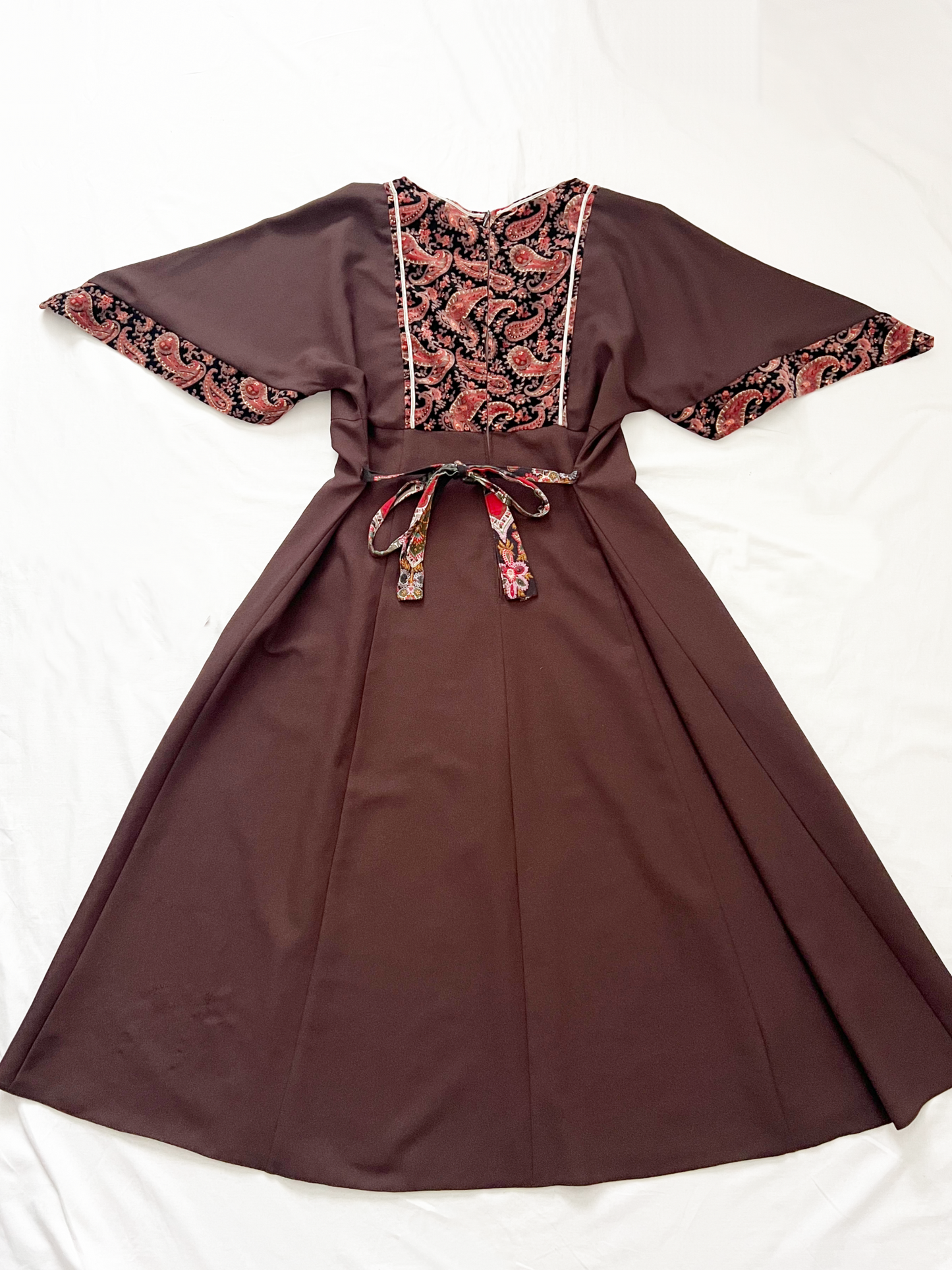 60s brown dress, Size S-L