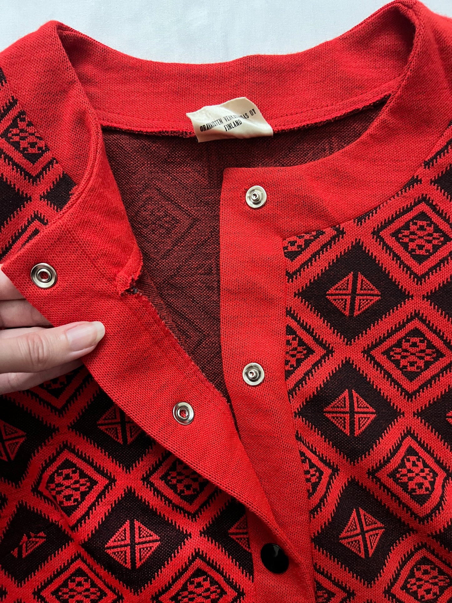 70s red and black dress, Size M