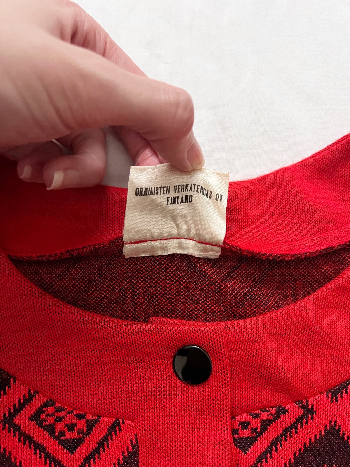 70s red and black dress, Size M