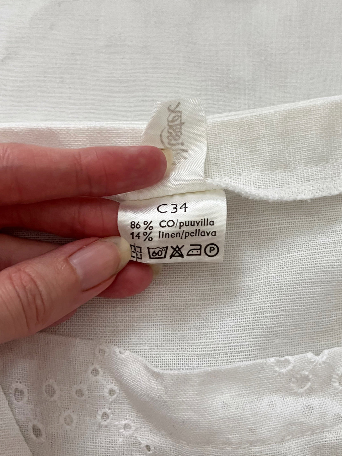 70s cotton and linen white midi dress, Size XS