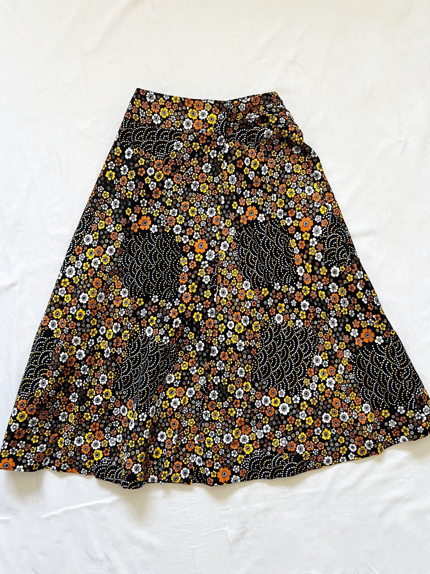 70s flower wrap skirt, Size XXS-XS