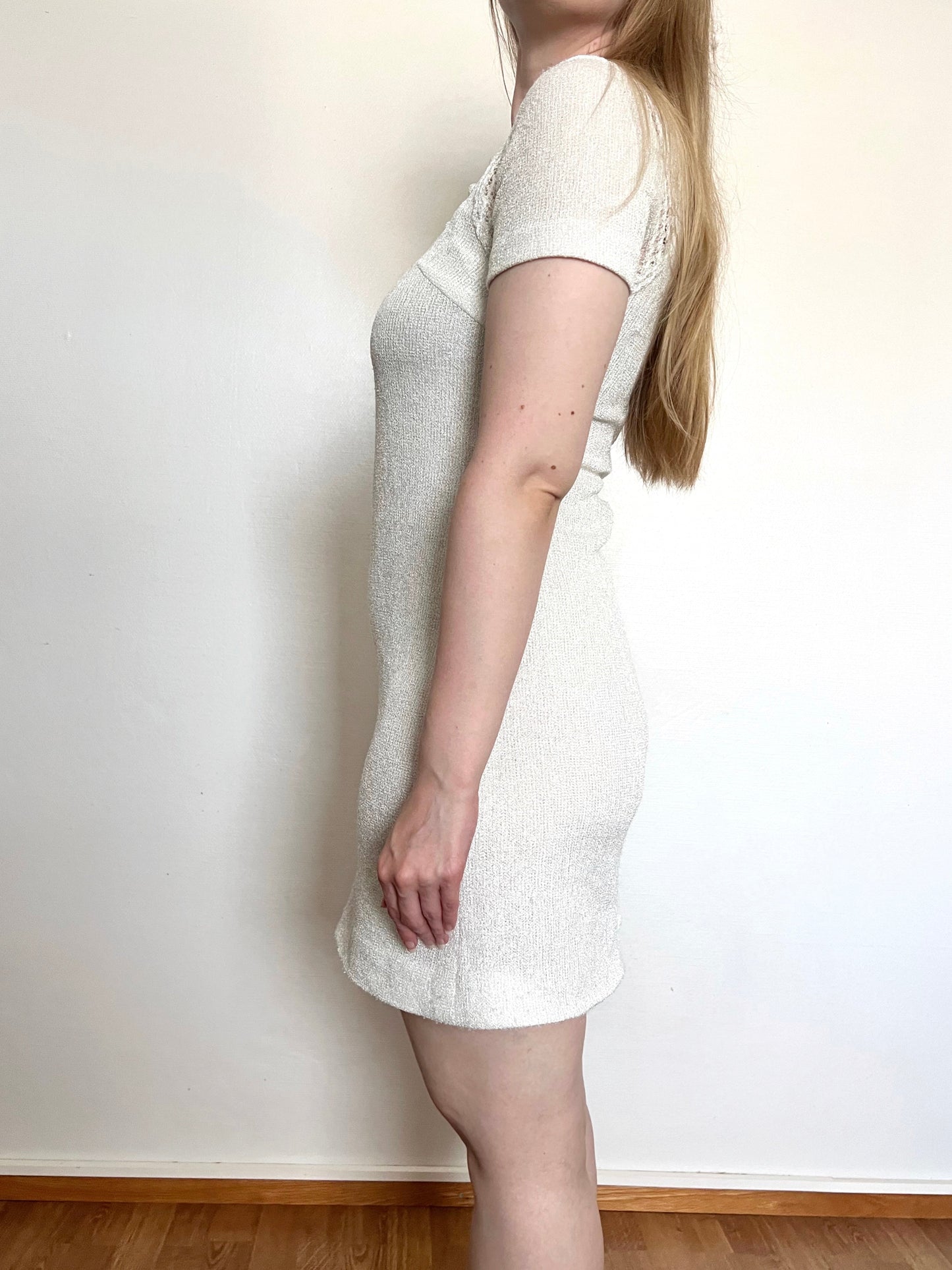 60s white dress, Size S