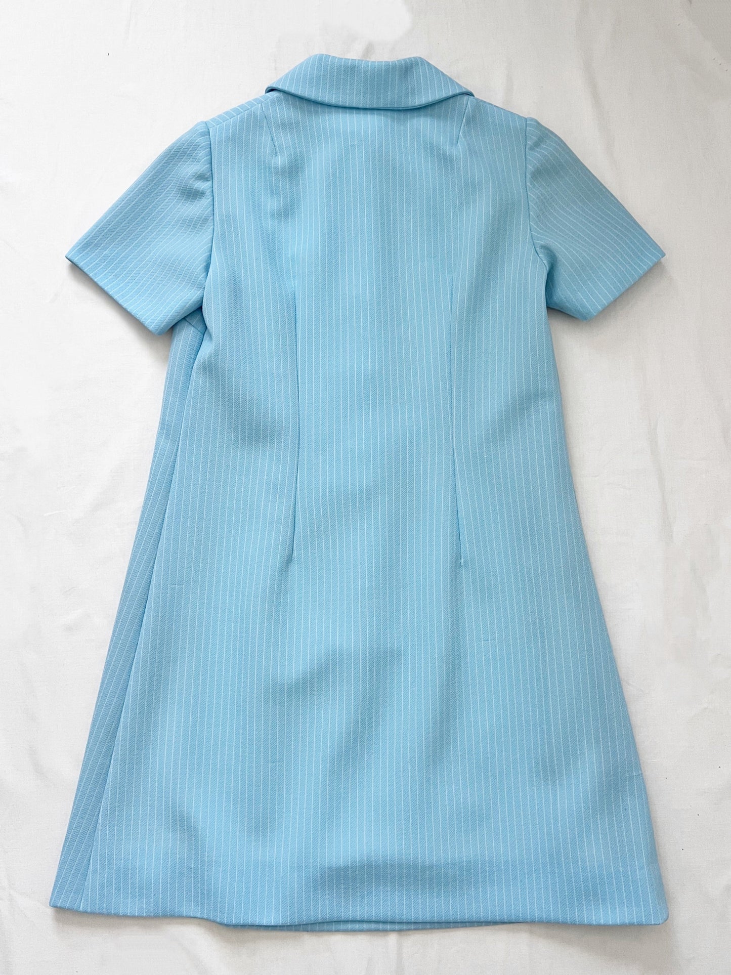60s blue striped dress, Size M