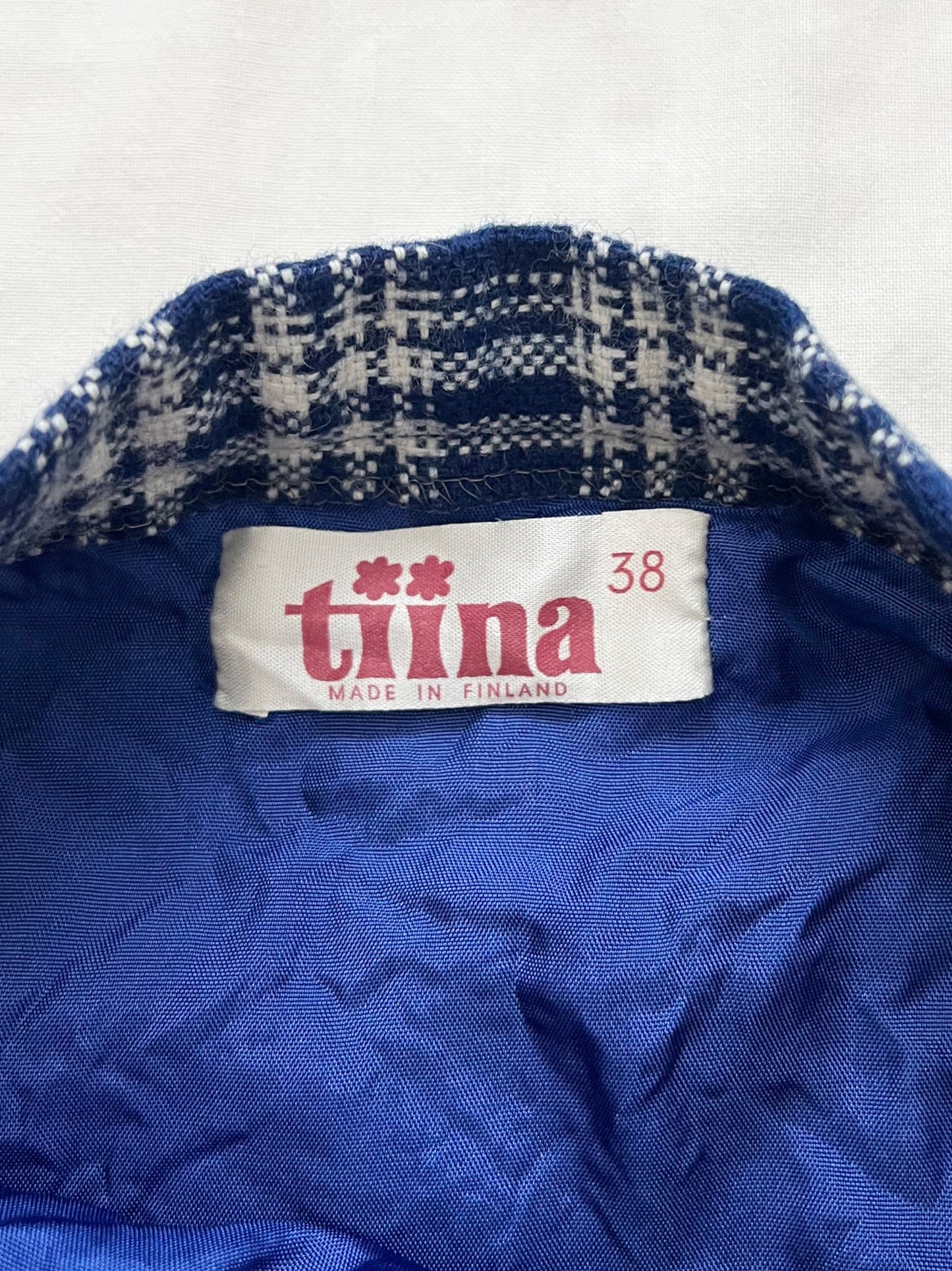 60s blue gingham skirt, Size XXS-XS