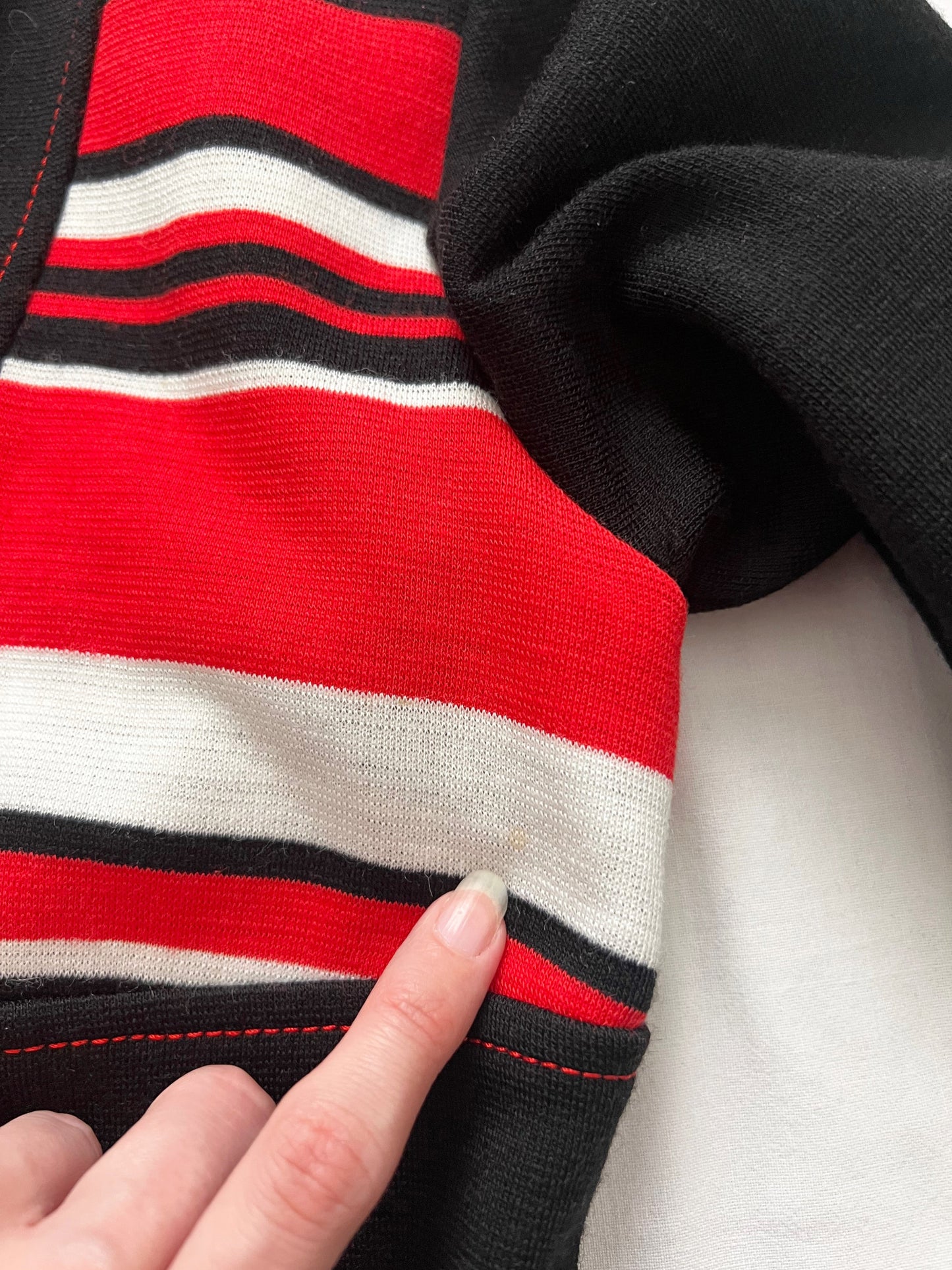 70s black, red, and white dress, Size S