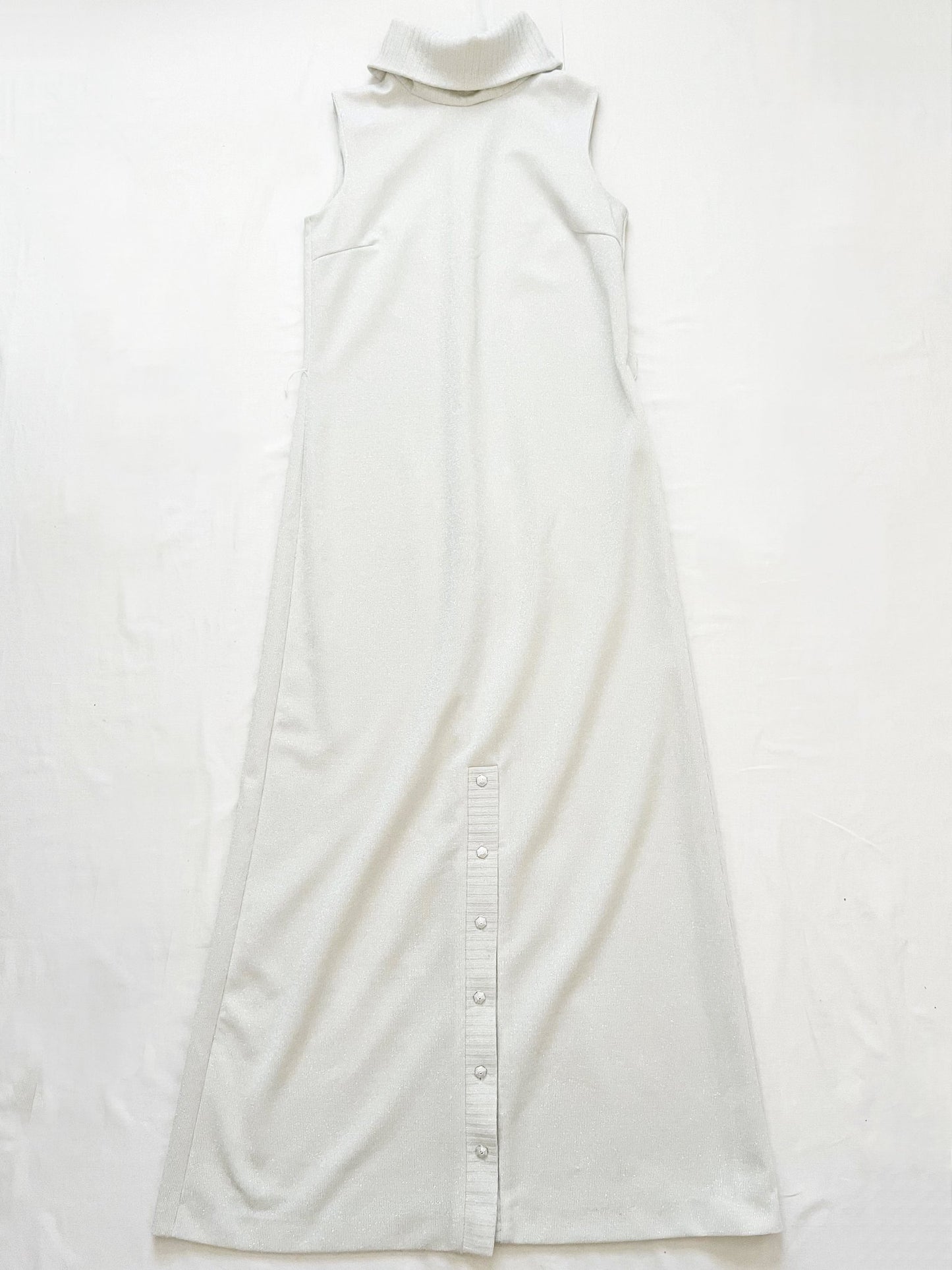 70s silver, shimmery maxi dress, Size S