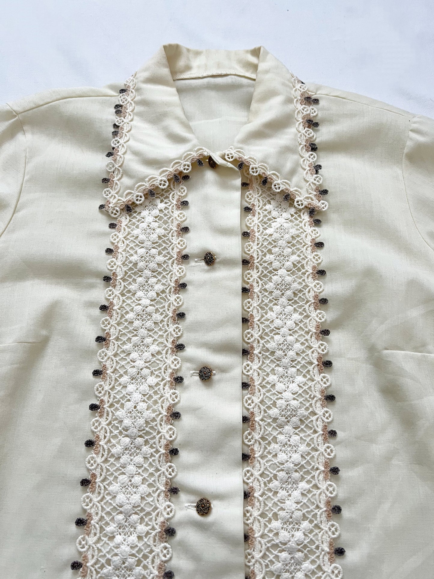 60s lace blouse, Size M-L