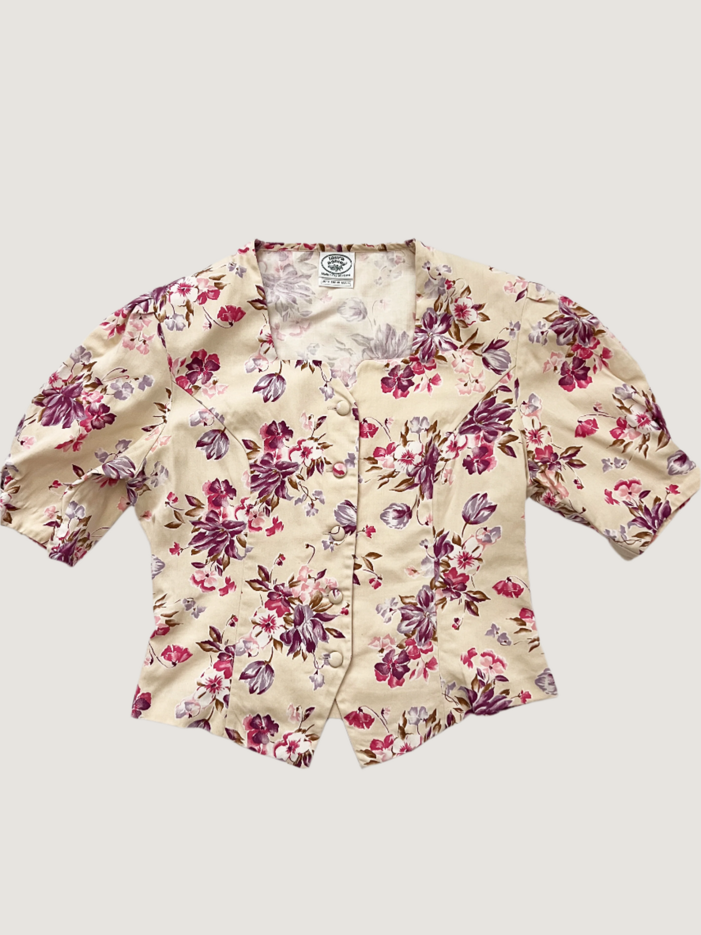 80s Laura Ashley floral blouse, Size M