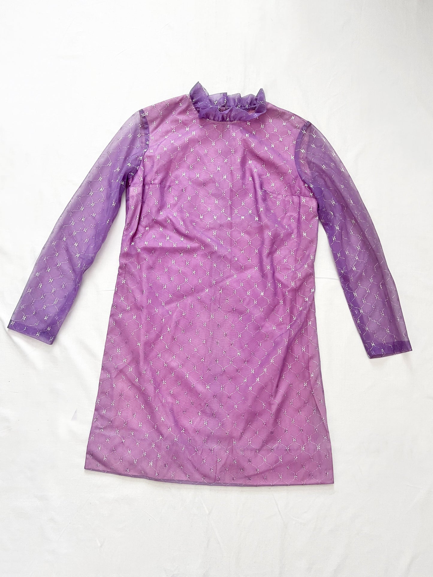 60s shimmery purple dress, Size XS
