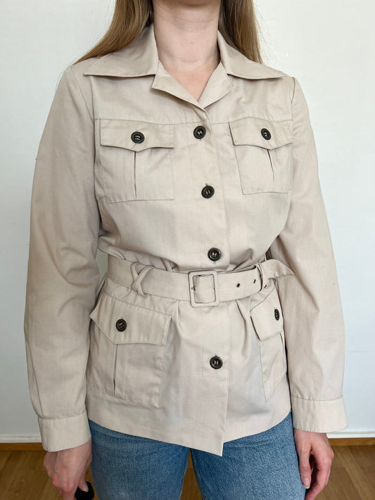Beige short trench coat, Size S-M