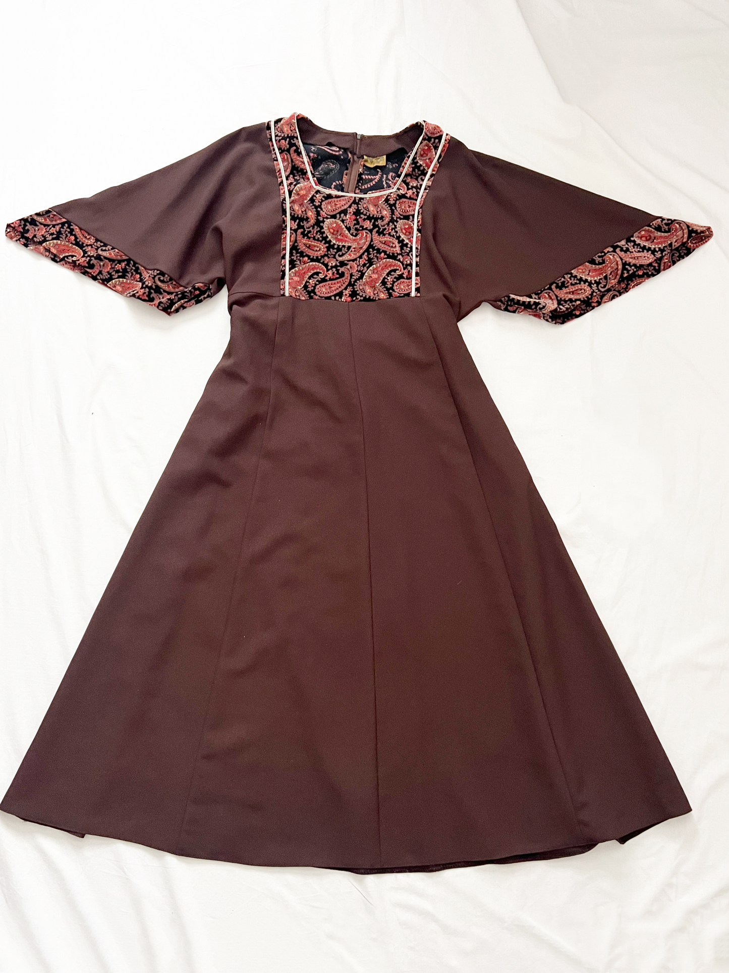 60s brown dress, Size S-L