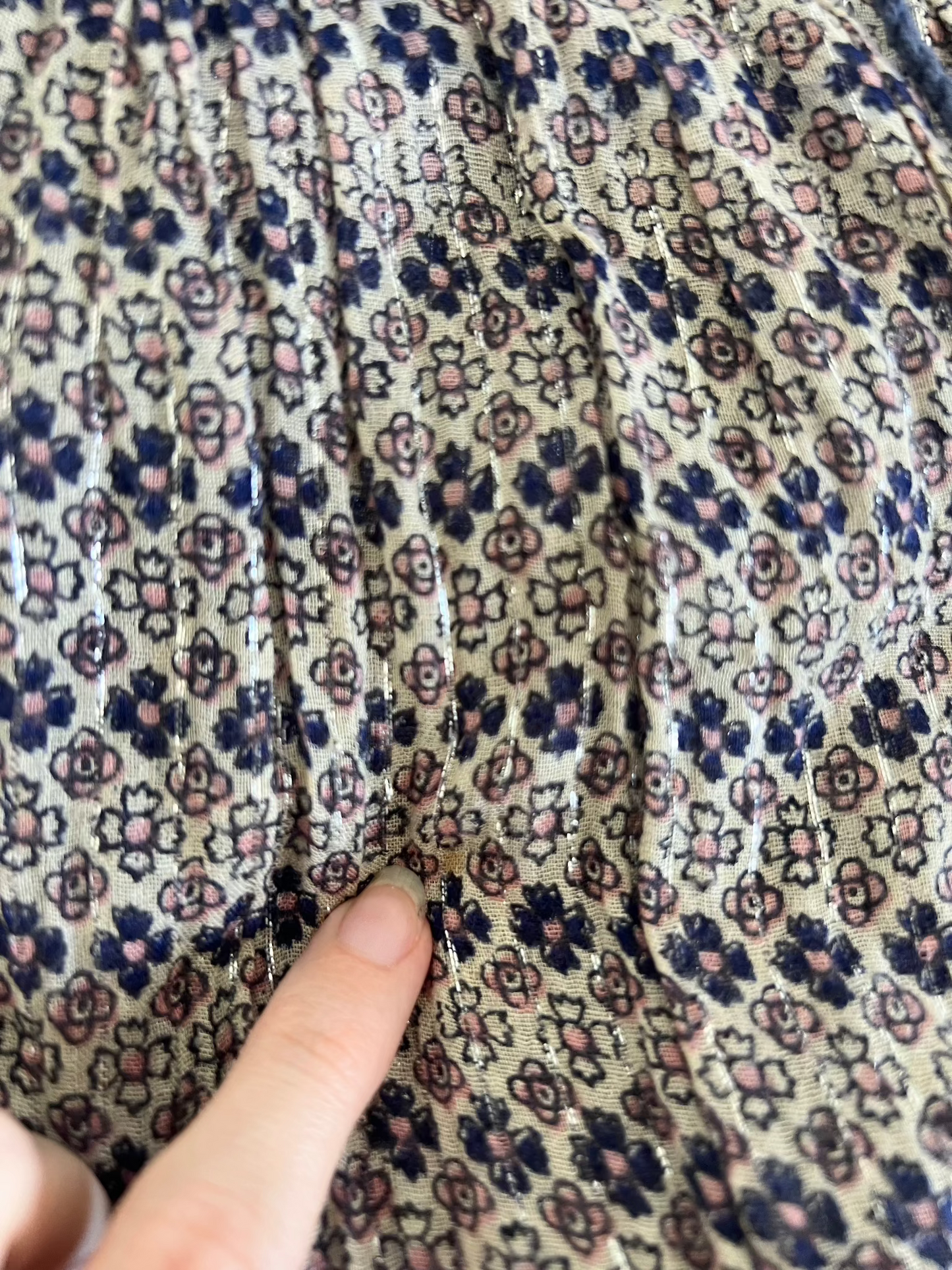 70s 100% cotton Indian gauze dress, Size S-M