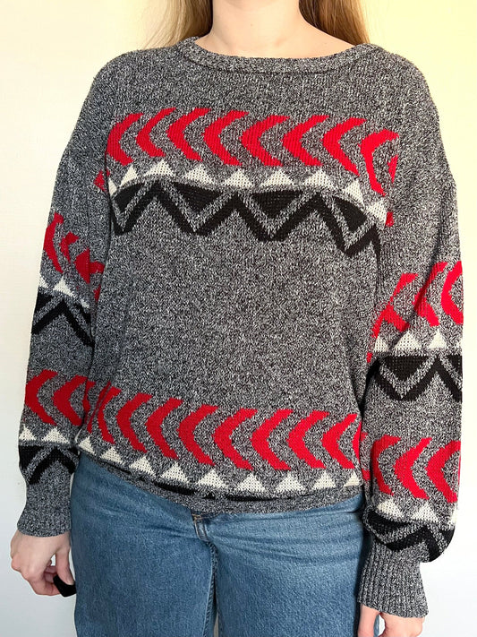 80s gray sweater, Size XL