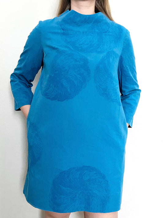 60s blue mini dress, Size M