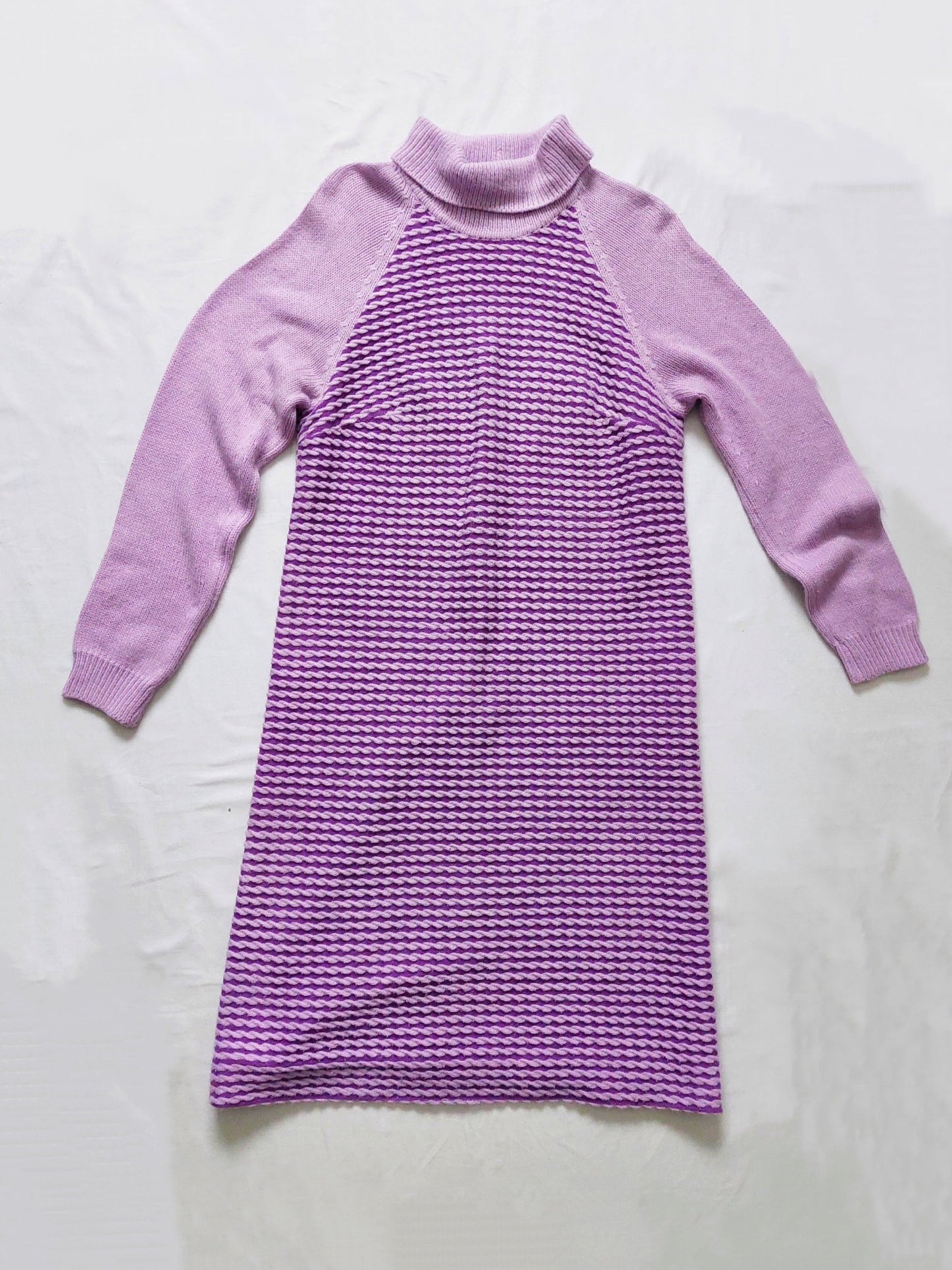 A vintage knitted purple midi dress