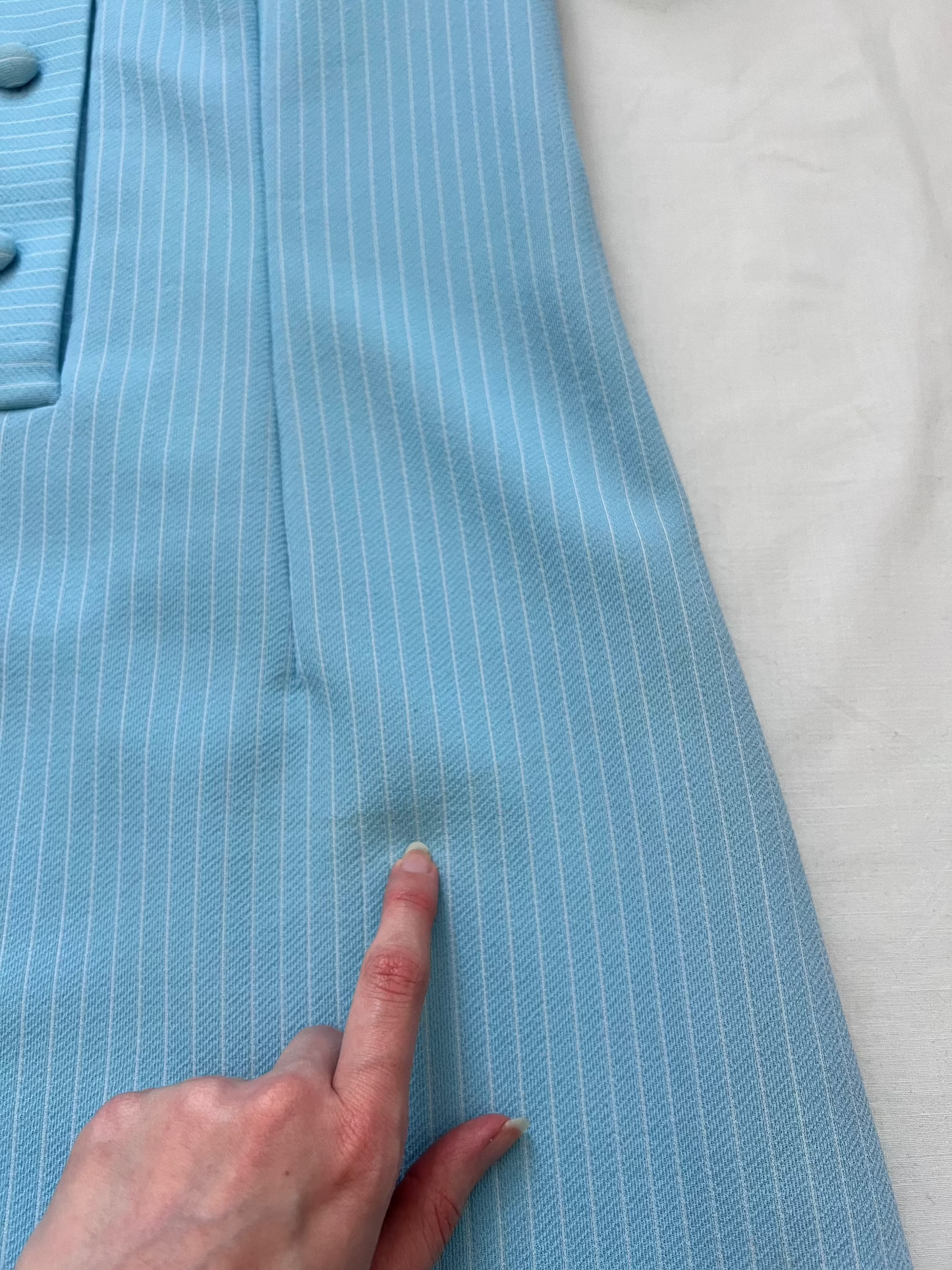 60s blue striped dress, Size M