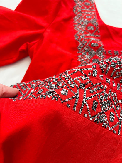 70s Arola red maxi dress, Size S