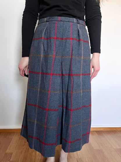 70s wool blend gray skirt, Size M-L