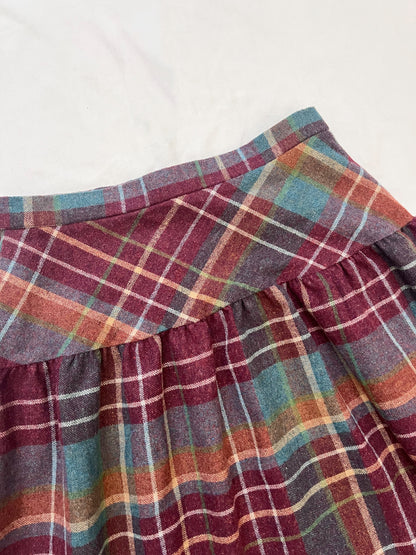 70s plaid skirt, Size S