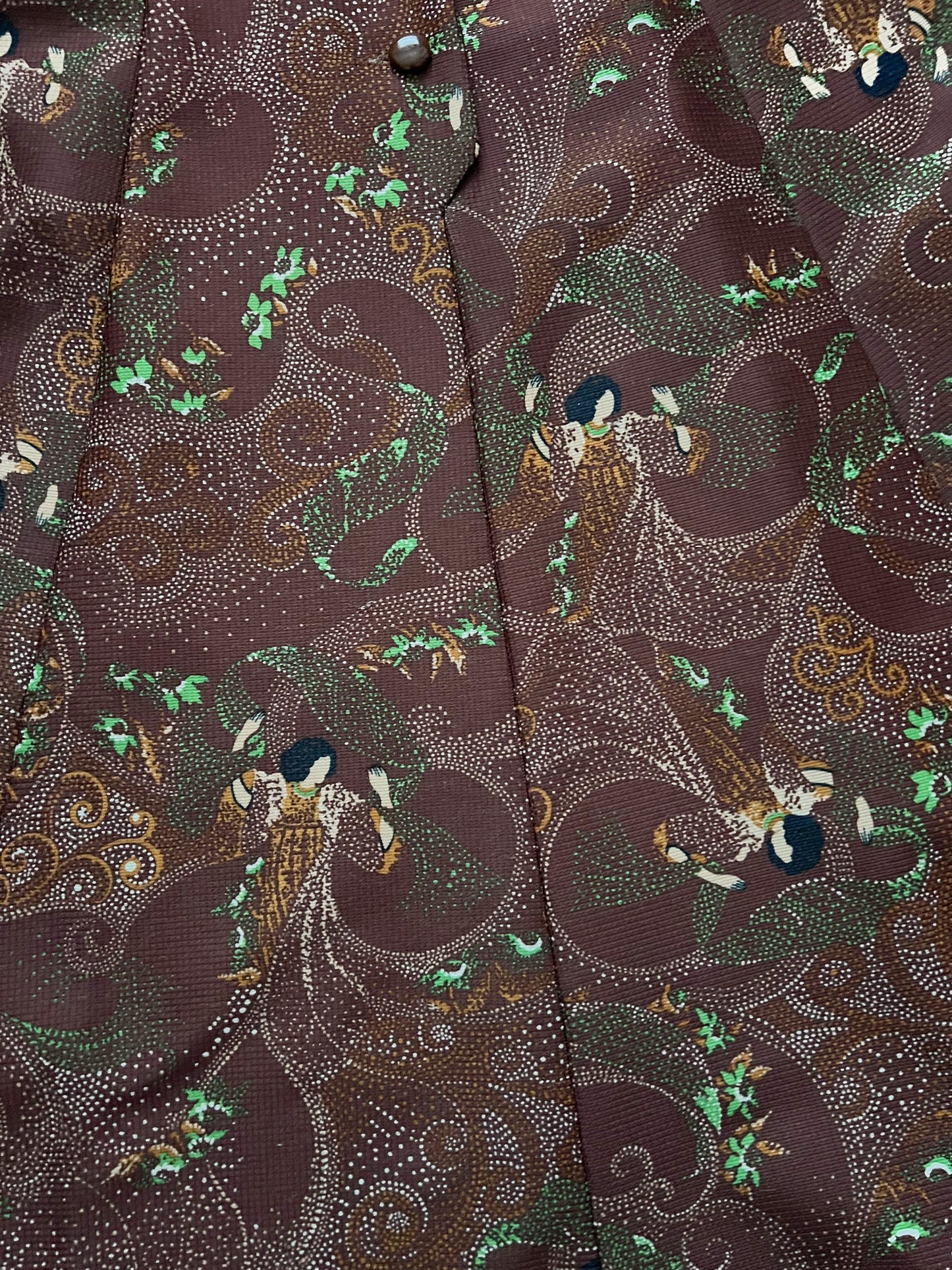 60s/70s brown flared skirt dress, Size S-M