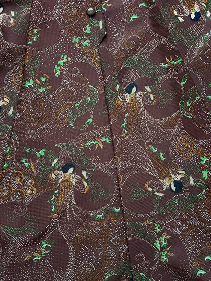 60s/70s brown flared skirt dress, Size S-M